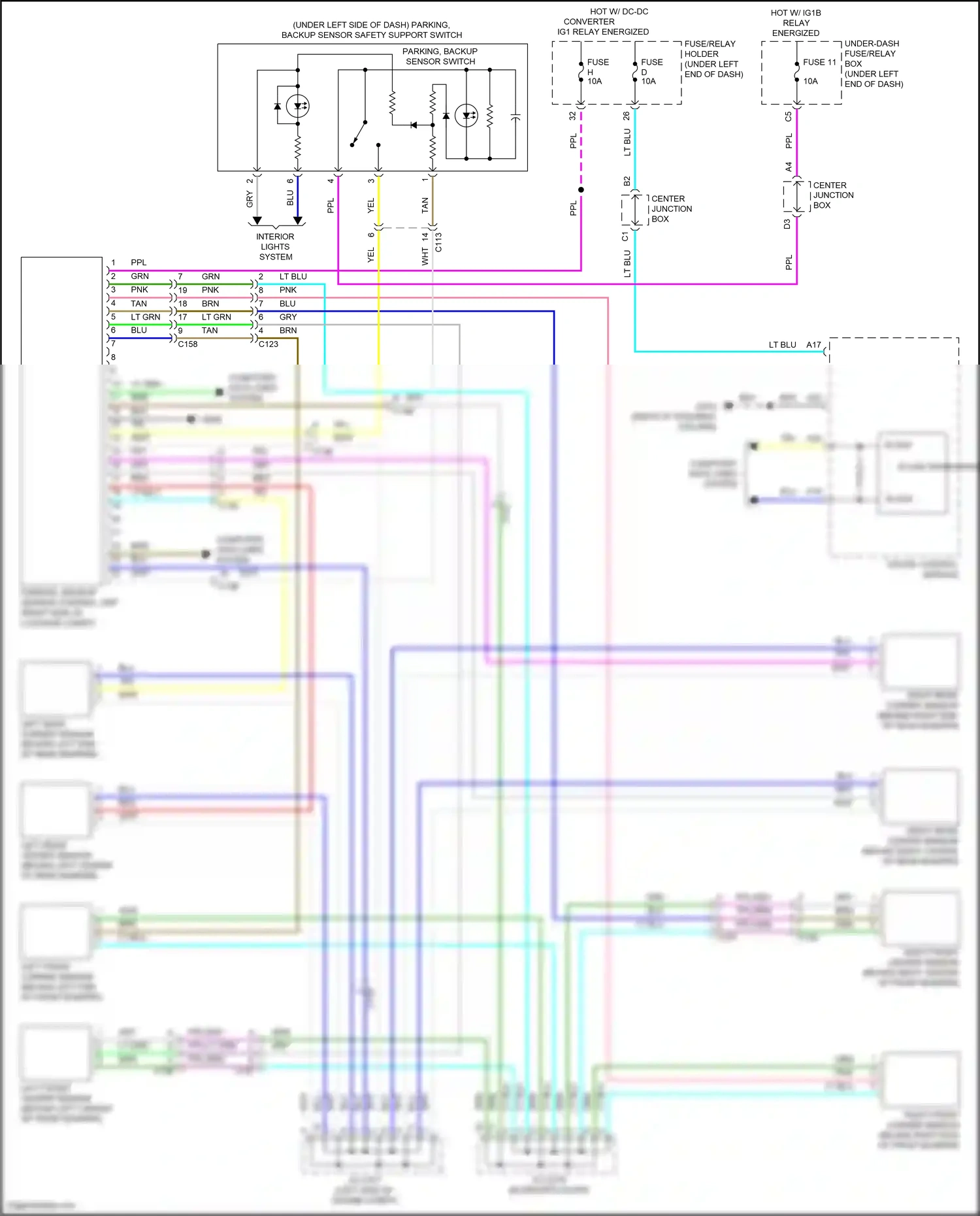 Wiring diagram parking, backup sensor switch for Honda Civic XI (2021-2024) (3 of 3)