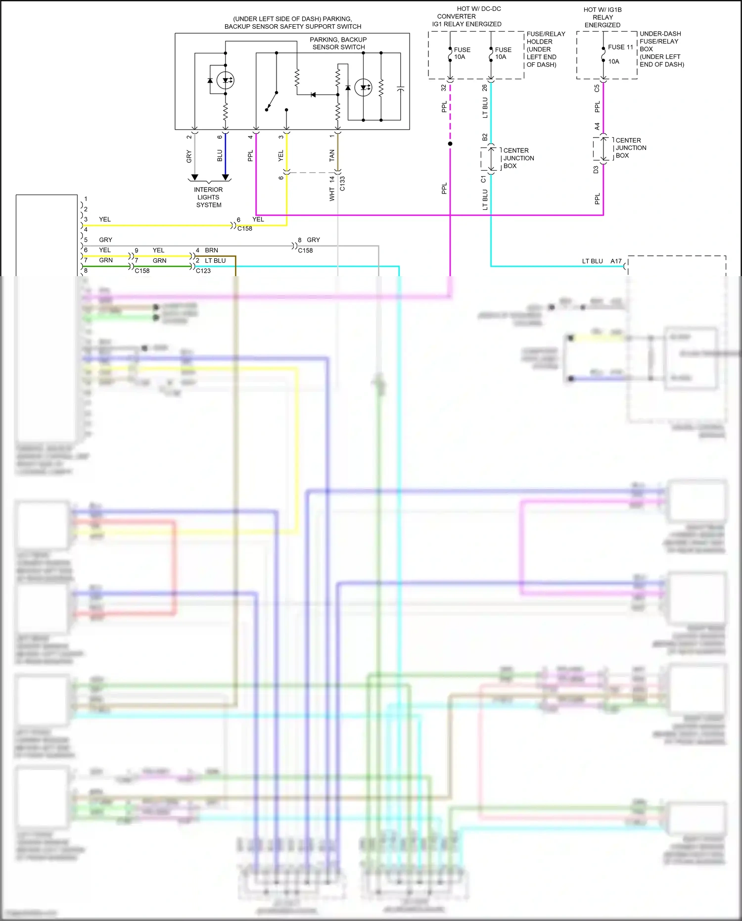Wiring diagram parking, backup sensor switch for Honda Civic XI (2021-2024) (2 of 3)