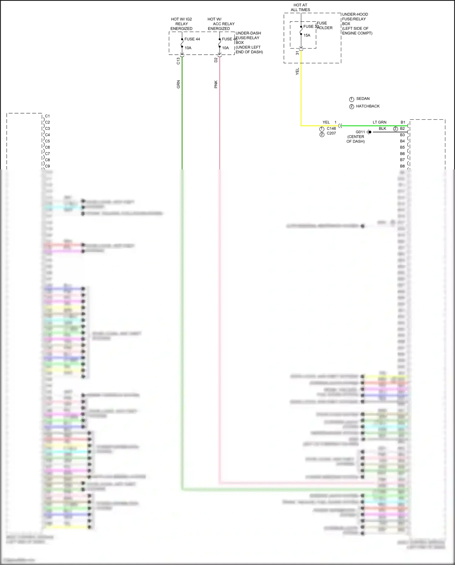 Wiring diagram power windows system for Honda Civic XI (2021-2024) (1 of 1)