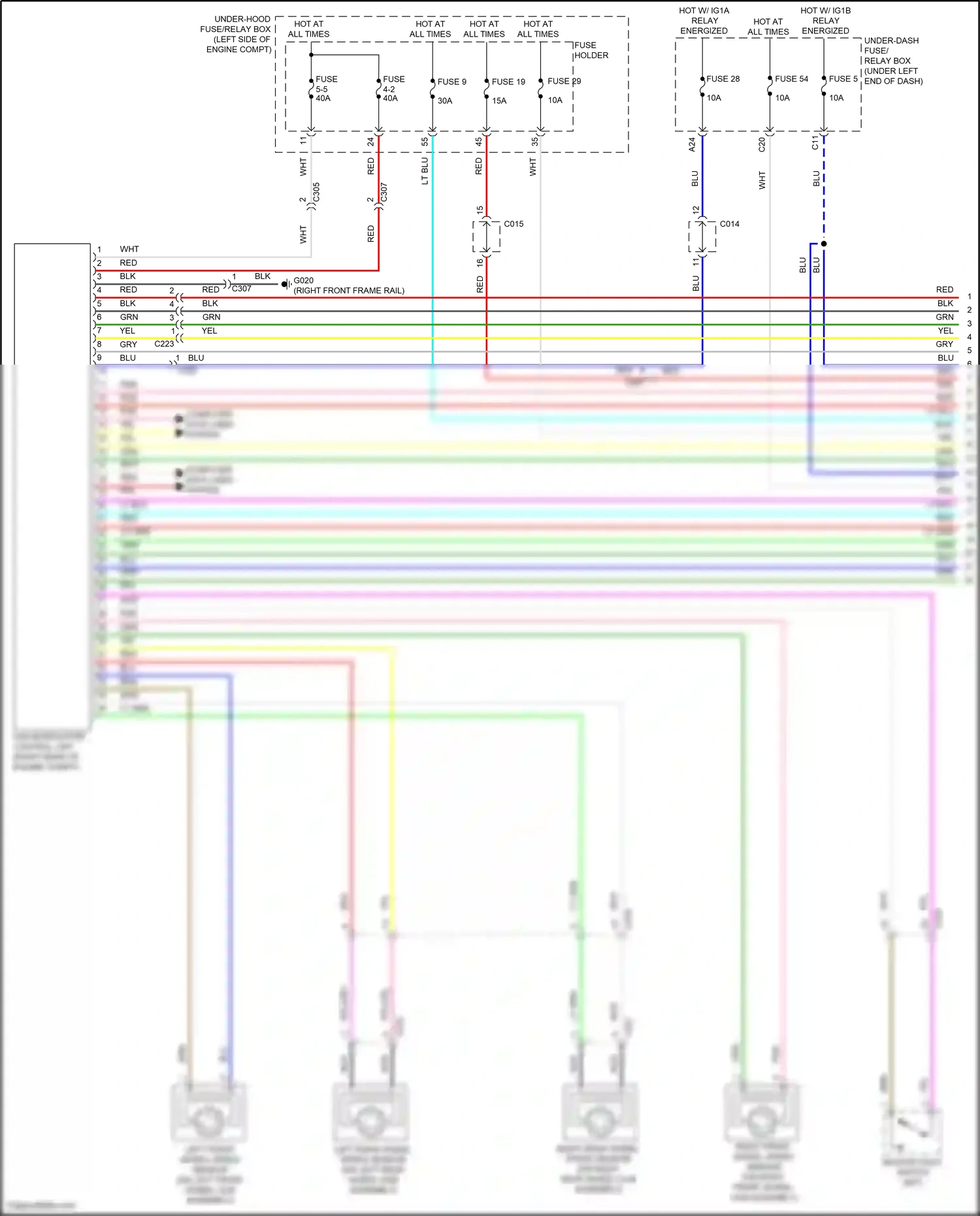 Wiring diagram right front wheel speed sensor for Honda Civic XI (2021-2024) (1 of 4)