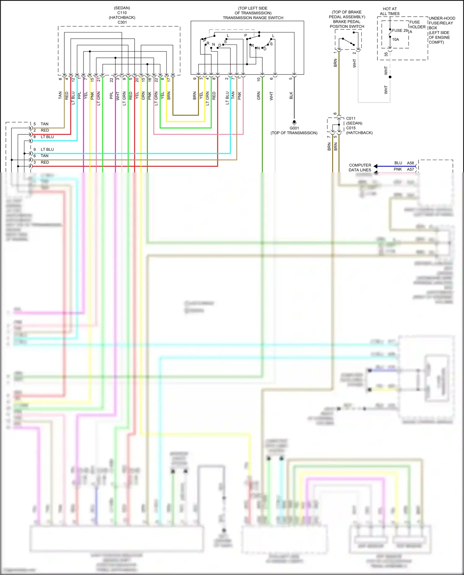 Wiring diagram transmission range switch for Honda Civic XI (2021-2024) (2 of 10)