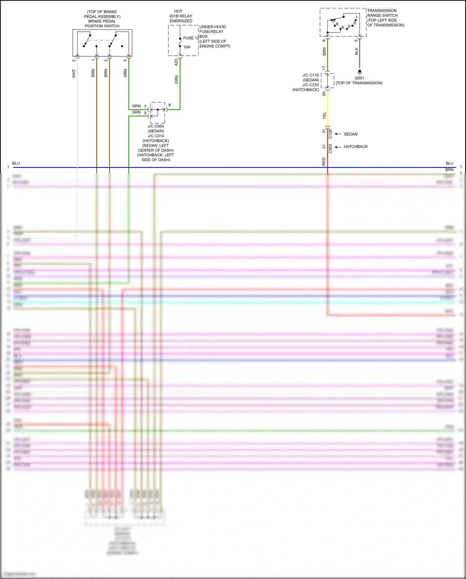 Wiring diagram transmission range switch for Honda Civic XI (2021-2024) (10 of 10)