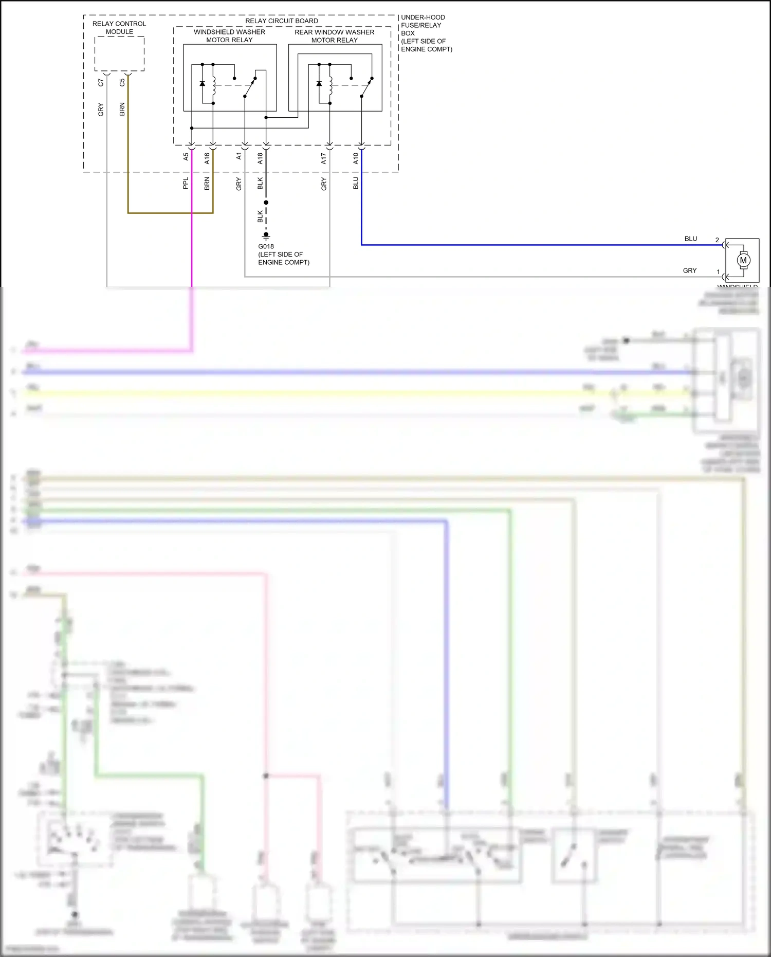 Wiring diagram washer switch for Honda Civic XI (2021-2024) (1 of 1)