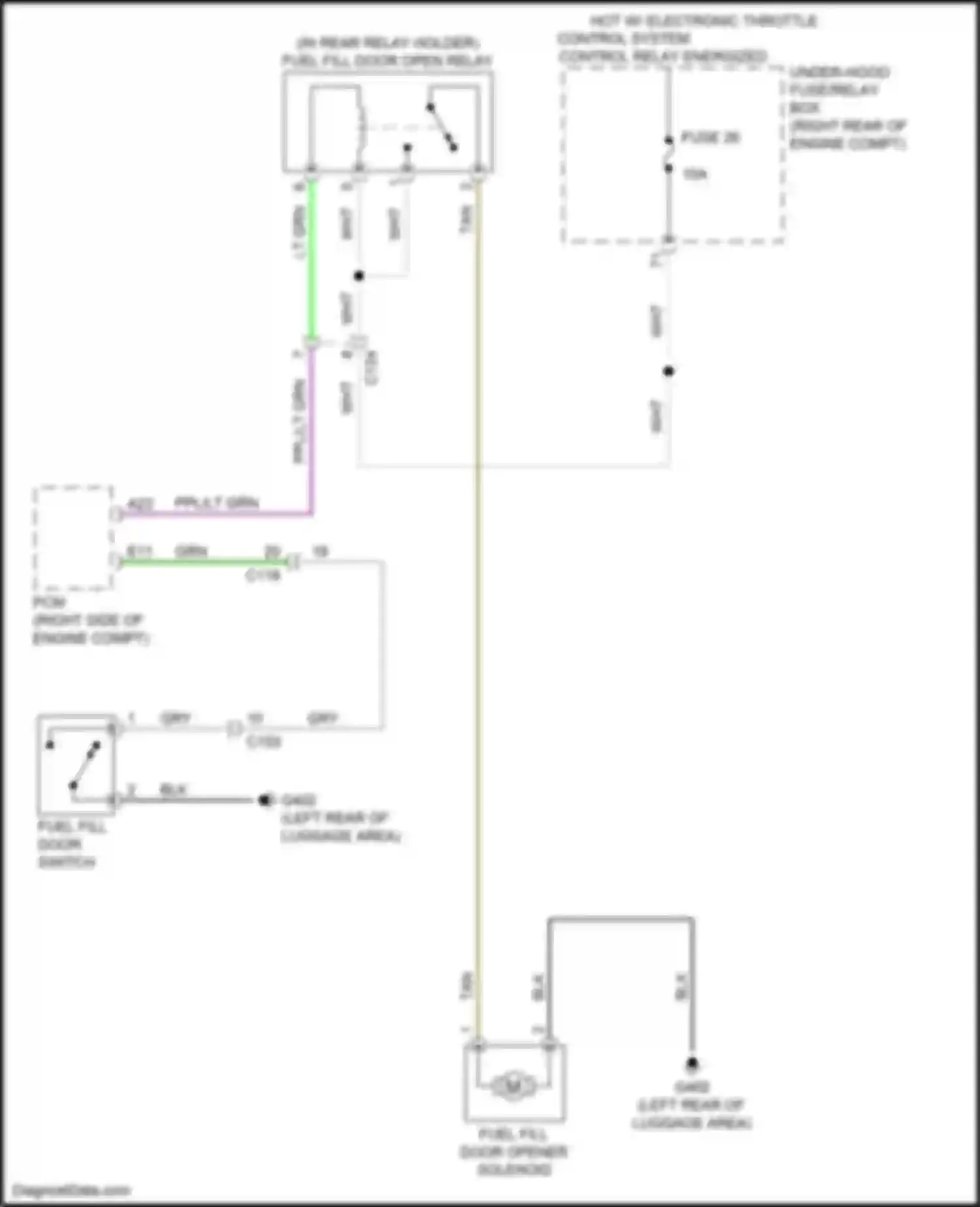 Clarity Honda II (2016-2021): Trunk release circuit