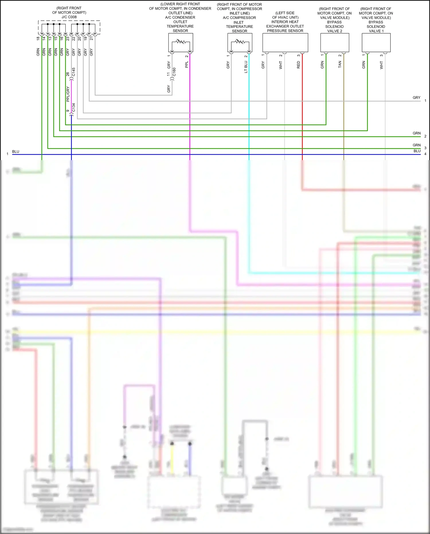 Wiring diagram a/c compressor inlet temperature sensor for Honda Clarity II (2016-2021) (1 of 1)