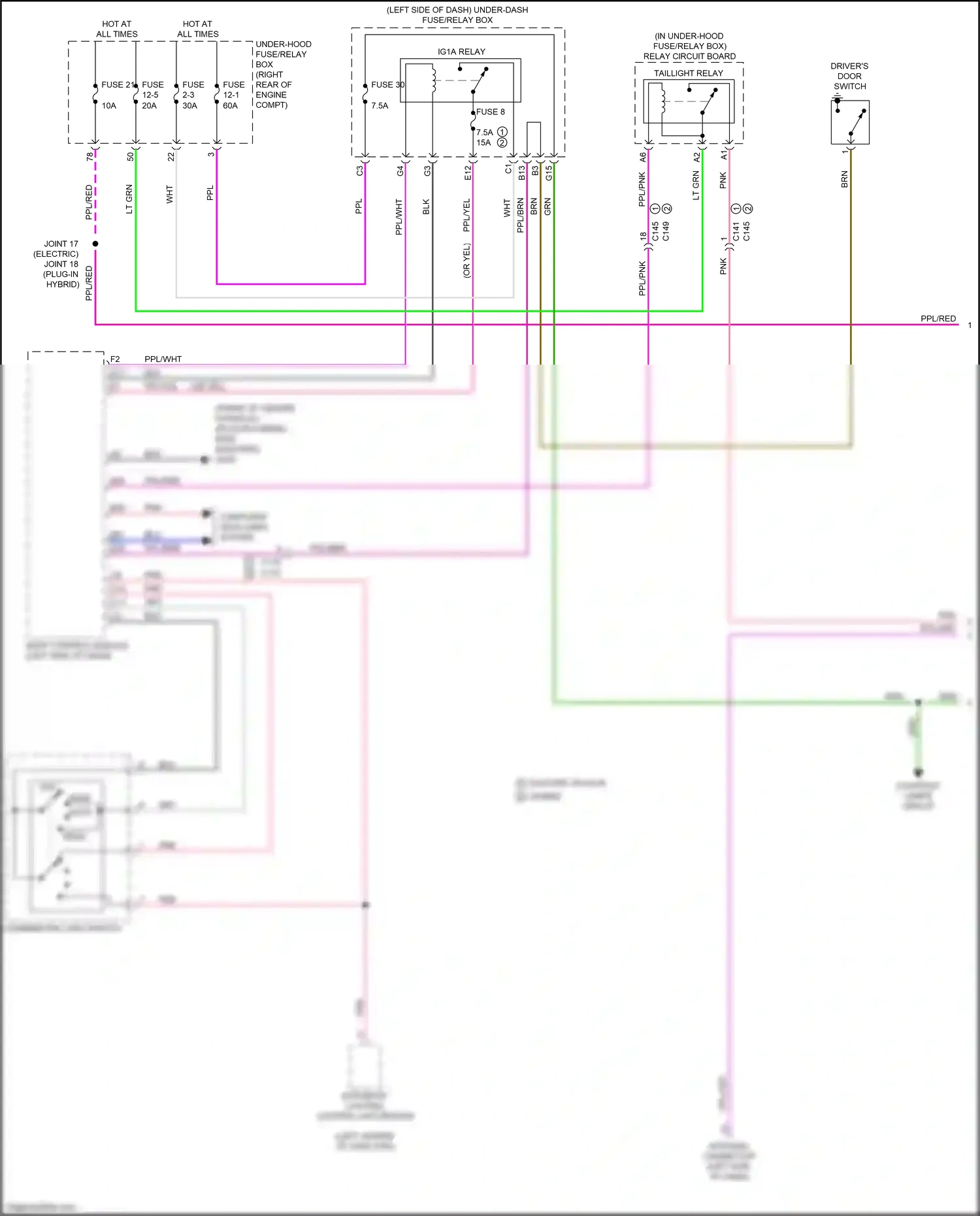 Wiring diagram automatic lighting control unit-sensor for Honda Clarity II (2016-2021) (9 of 9)