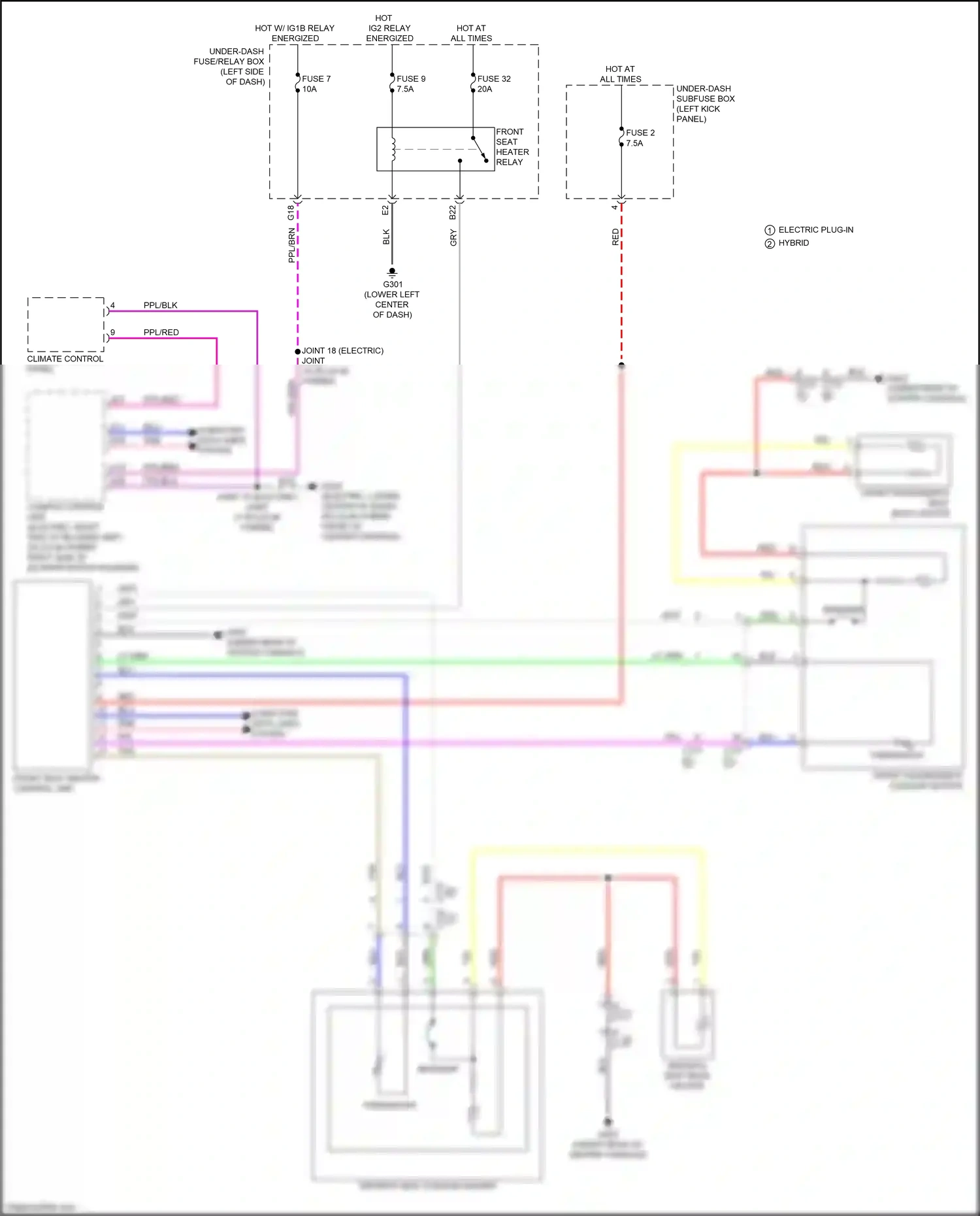 Wiring diagram climate control panel for Honda Clarity II (2016-2021) (8 of 9)