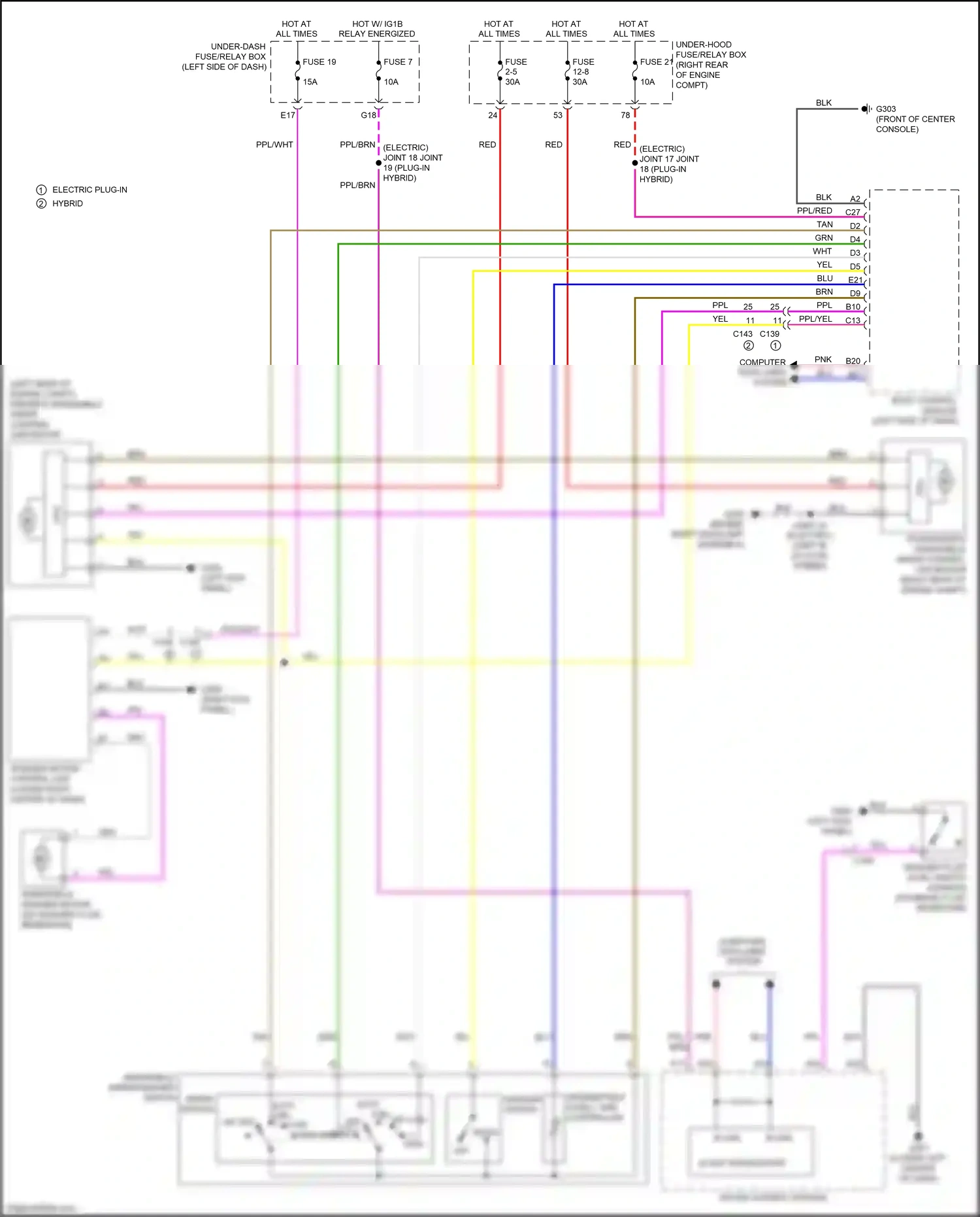 Wiring diagram computer data lines system for Honda Clarity II (2016-2021) (40 of 93)