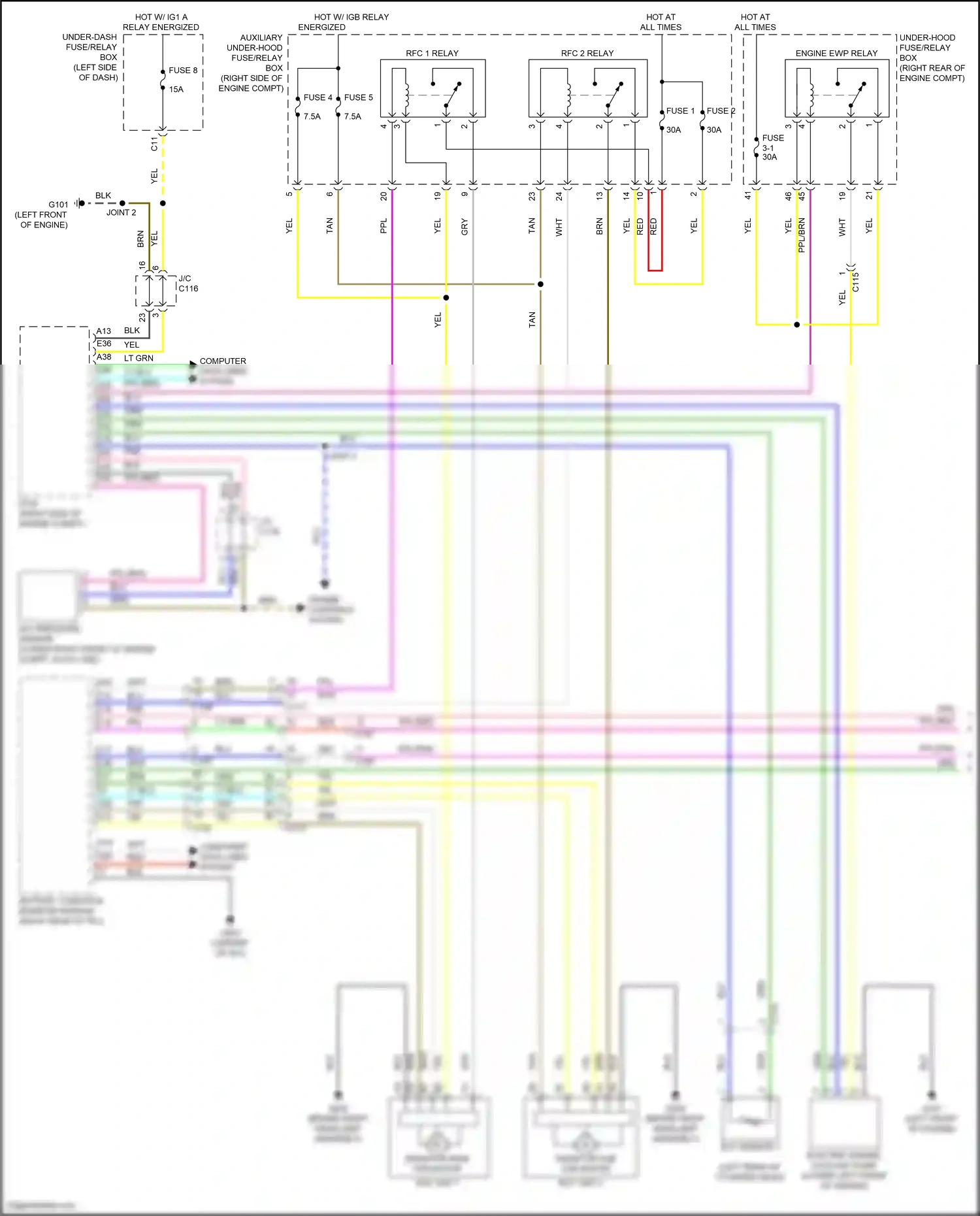 Wiring diagram ect sensor 1 for Honda Clarity II (2016-2021) (2 of 3)