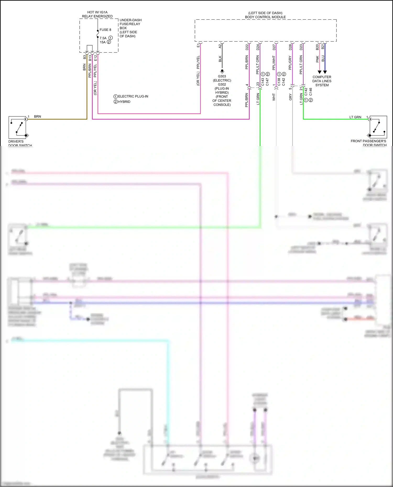Wiring diagram engine controls system for Honda Clarity II (2016-2021) (9 of 10)