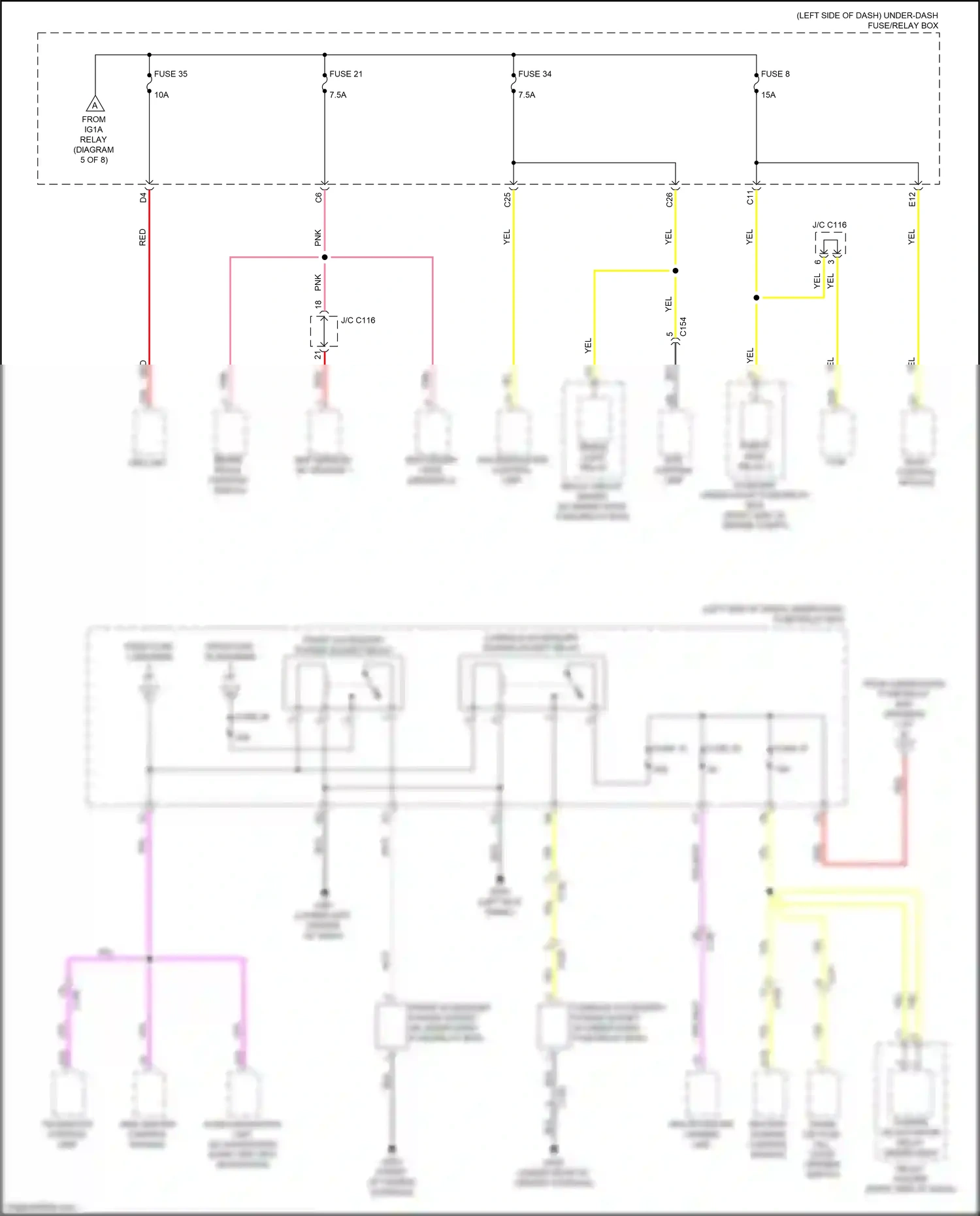 Wiring diagram front accessory power socket for Honda Clarity II (2016-2021) (2 of 4)