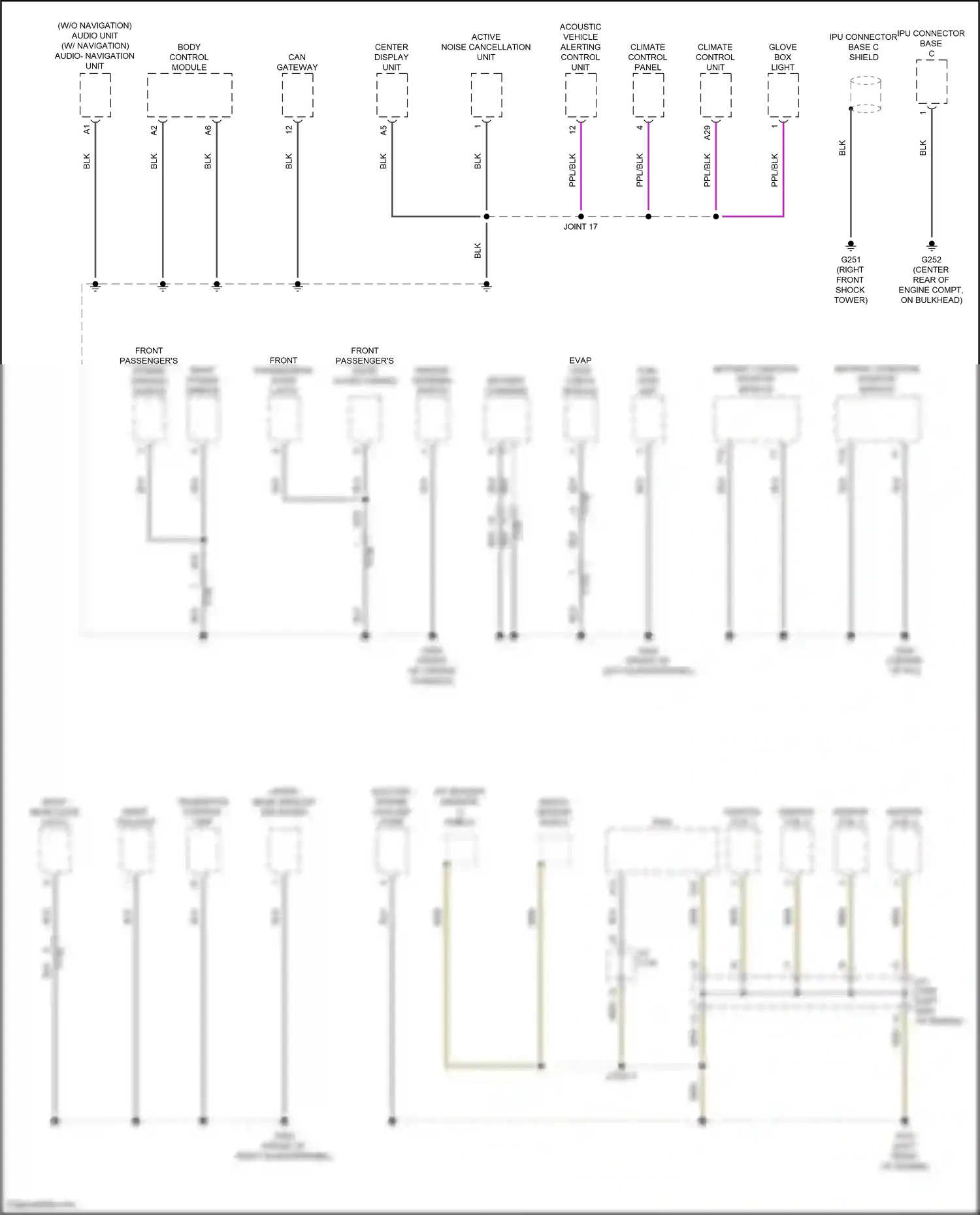 Wiring diagram front passenger's door outer handle for Honda Clarity II (2016-2021) (1 of 4)