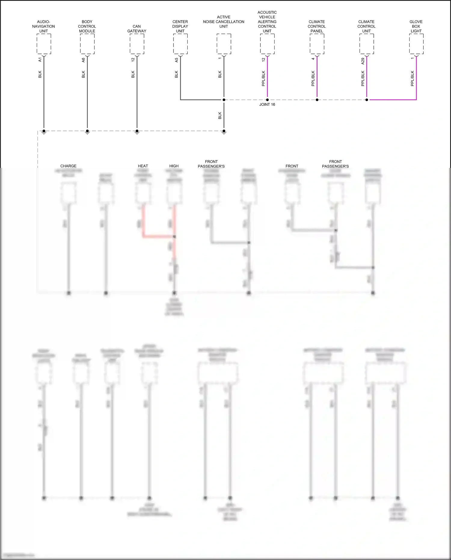 Wiring diagram front passenger's door outer handle for Honda Clarity II (2016-2021) (3 of 4)