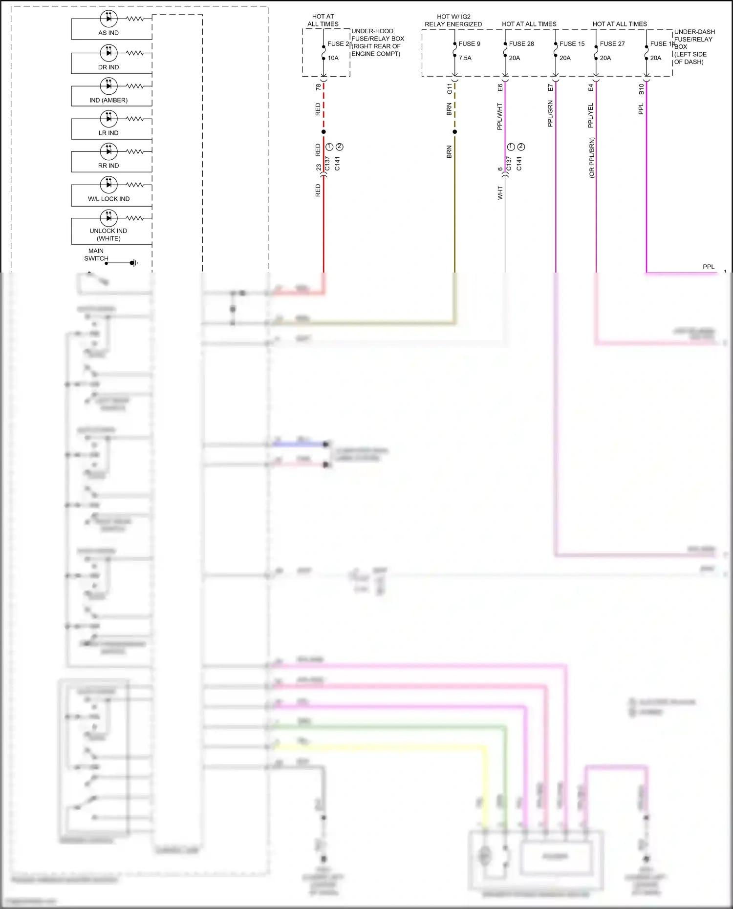 Wiring diagram front passenger's switch for Honda Clarity II (2016-2021) (1 of 1)