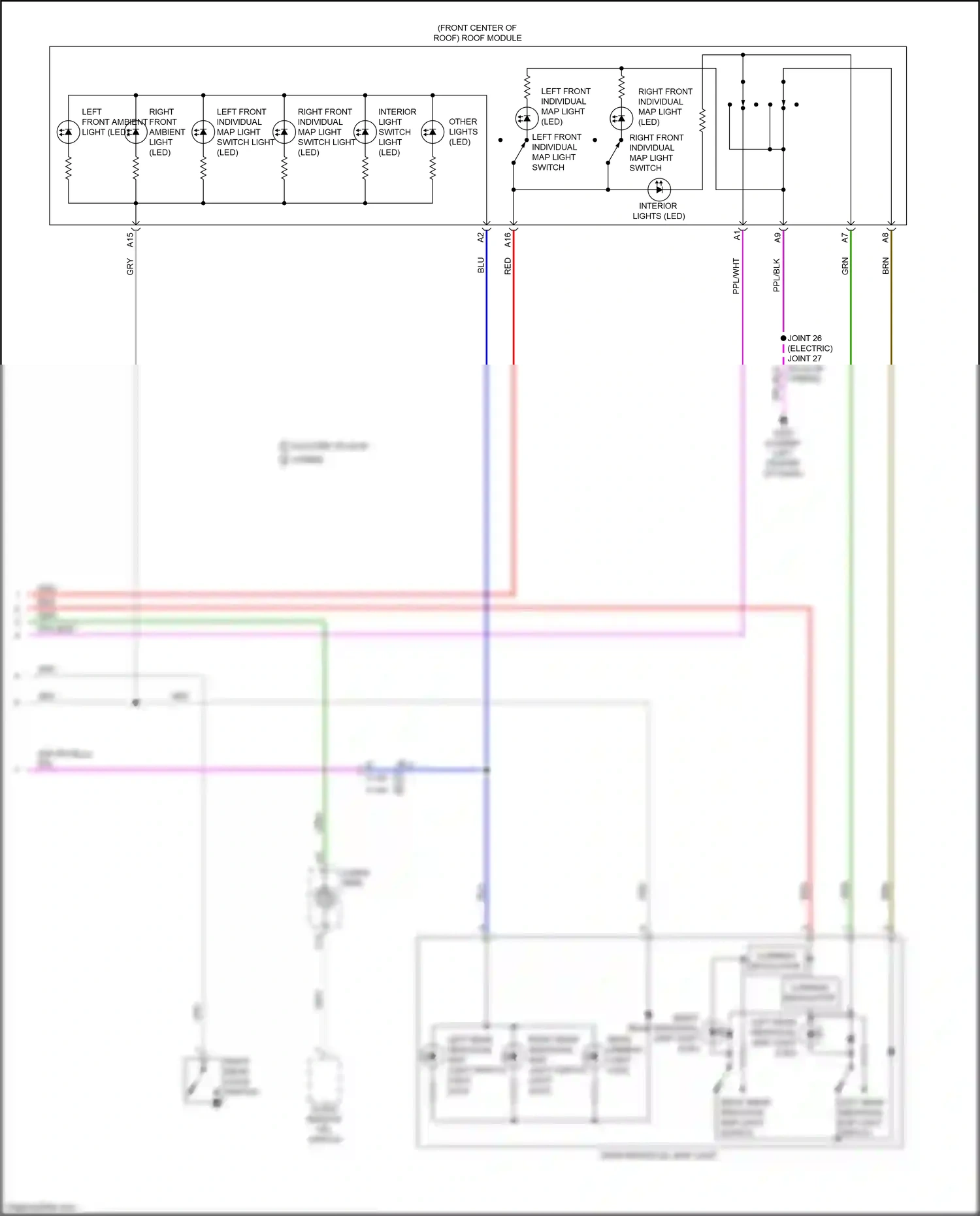 Wiring diagram left front individual map light switch for Honda Clarity II (2016-2021) (1 of 2)