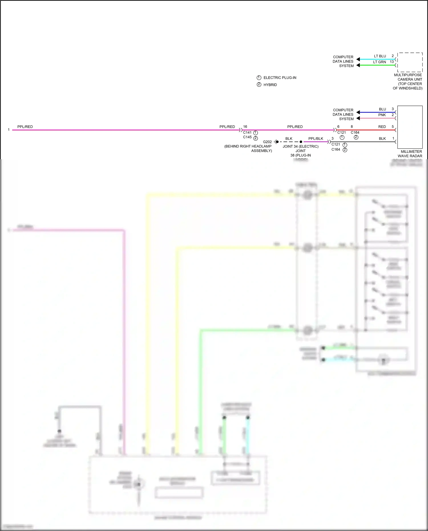 Wiring diagram multipurpose camera unit for Honda Clarity II (2016-2021) (5 of 10)