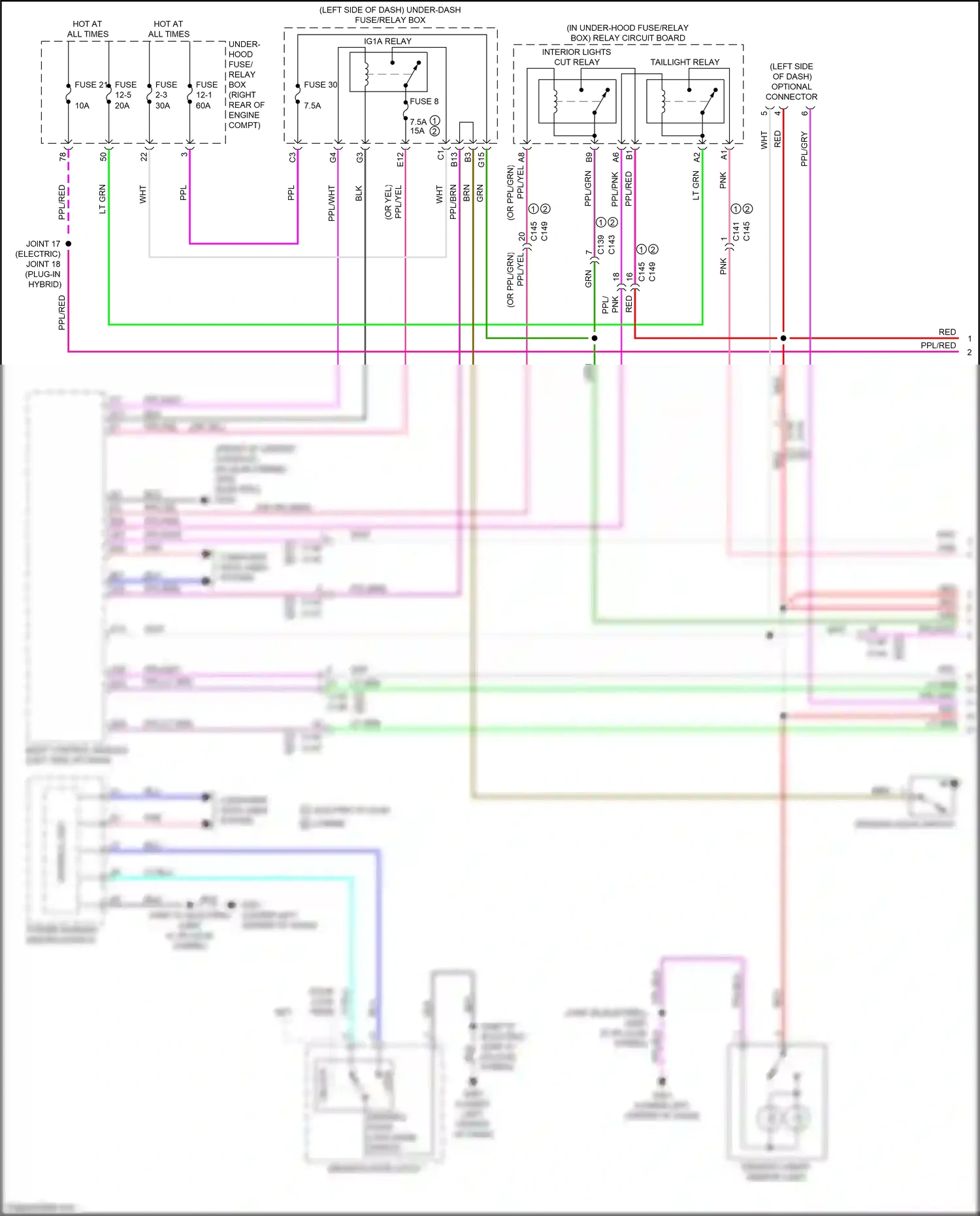 Wiring diagram power window master switch for Honda Clarity II (2016-2021) (3 of 19)