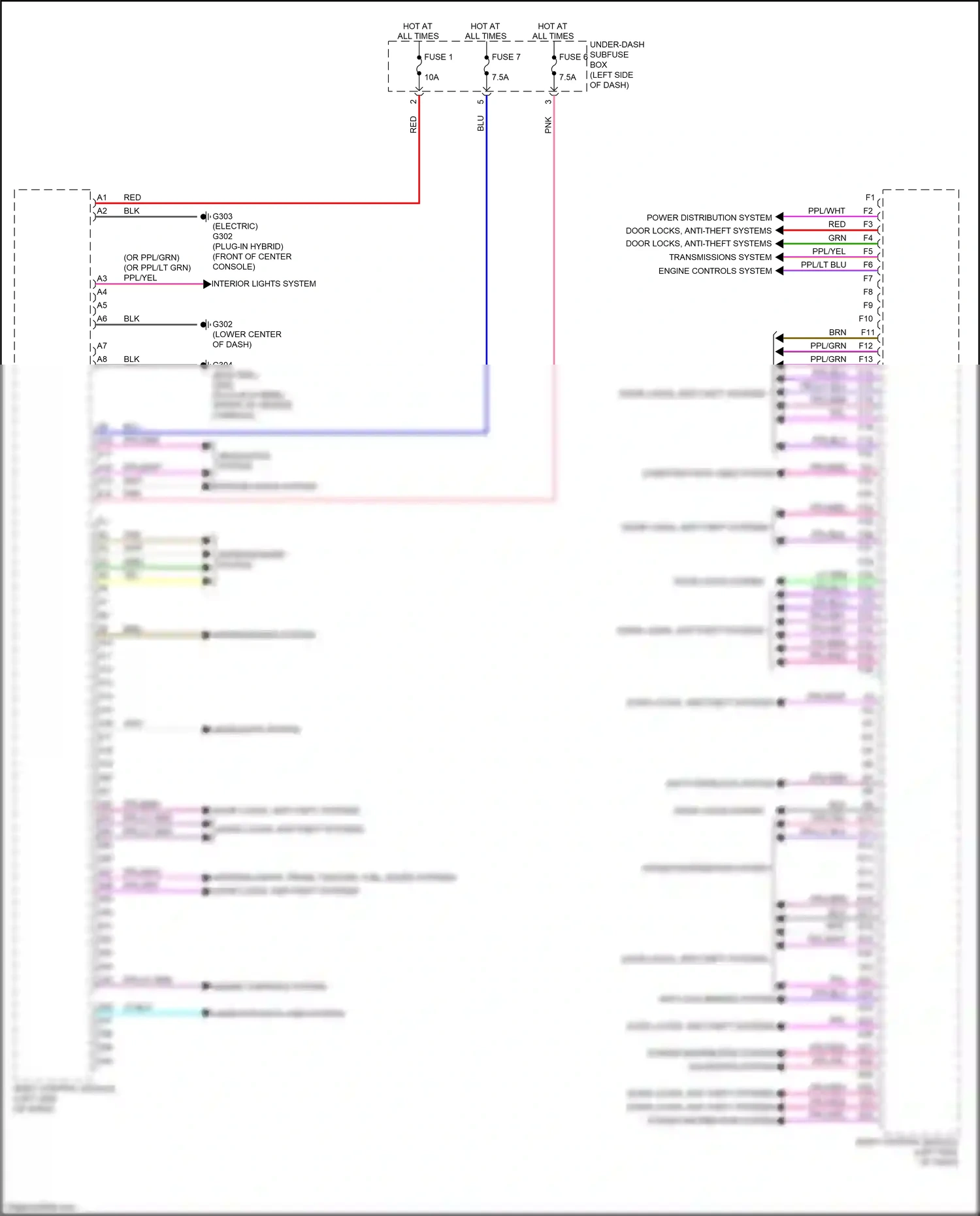 Wiring diagram shift interlock system for Honda Clarity II (2016-2021) (1 of 2)