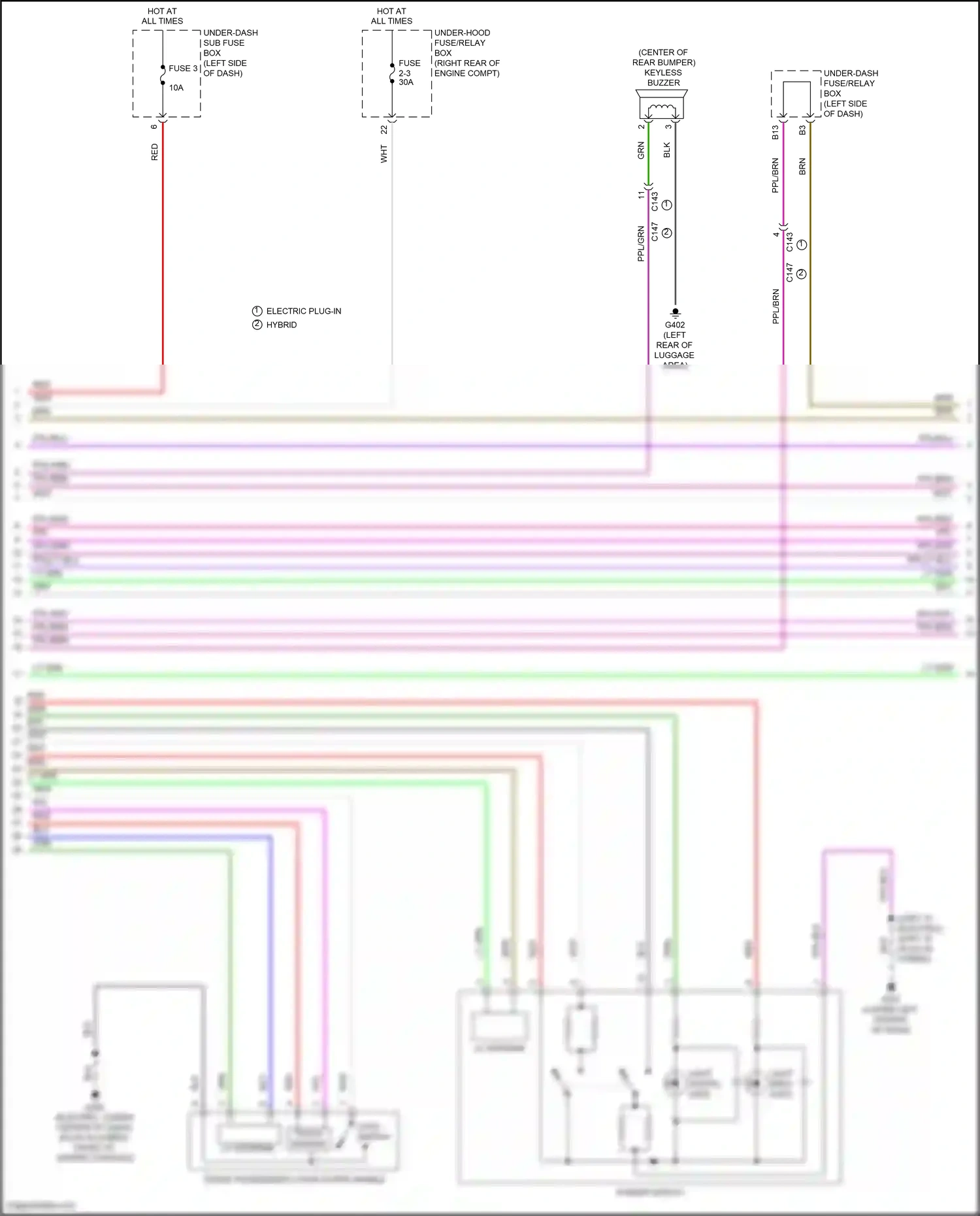 Wiring diagram touch sensor for Honda Clarity II (2016-2021) (2 of 4)