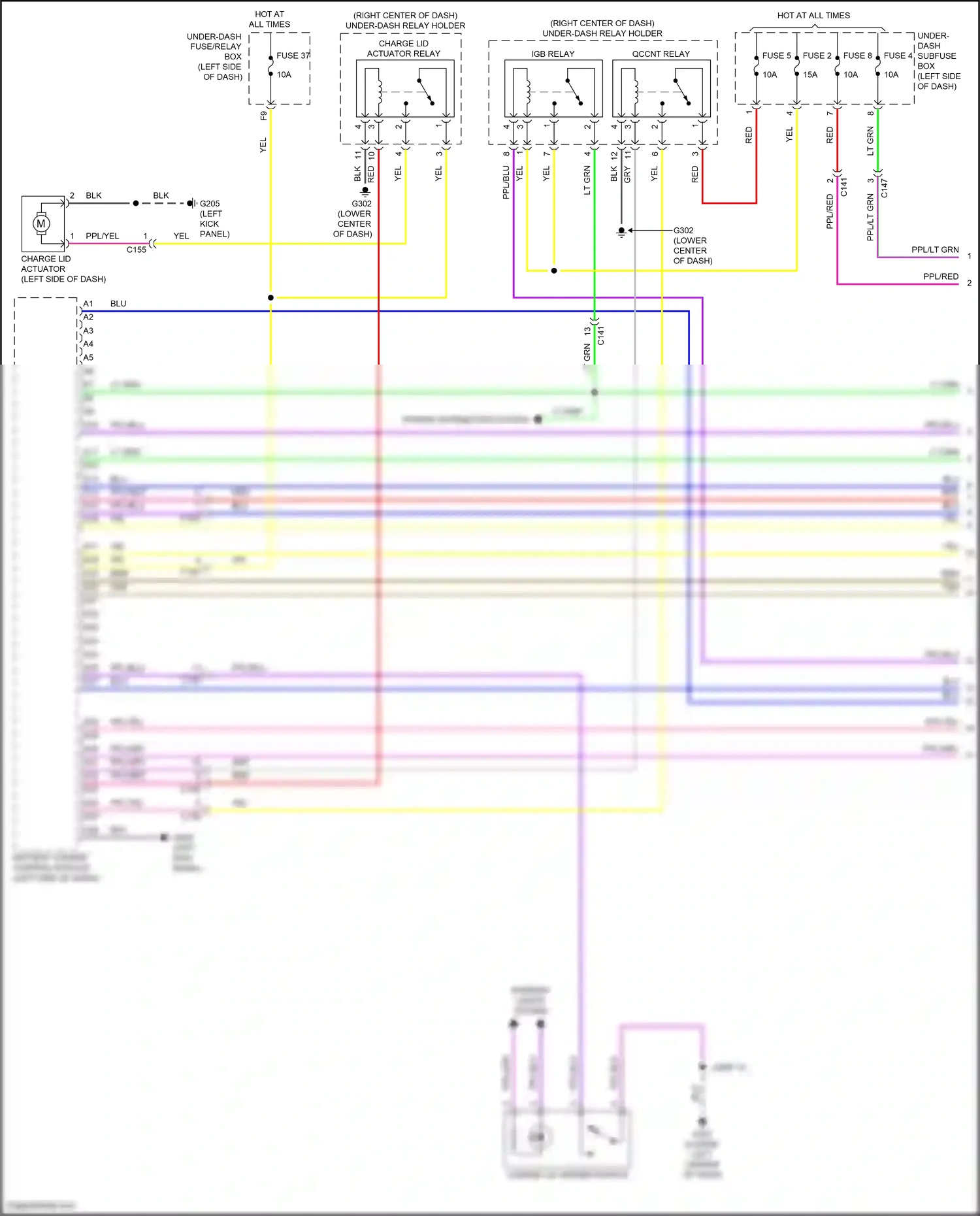 Wiring diagram under-dash subfuse box a for Honda Clarity II (2016-2021) (3 of 4)