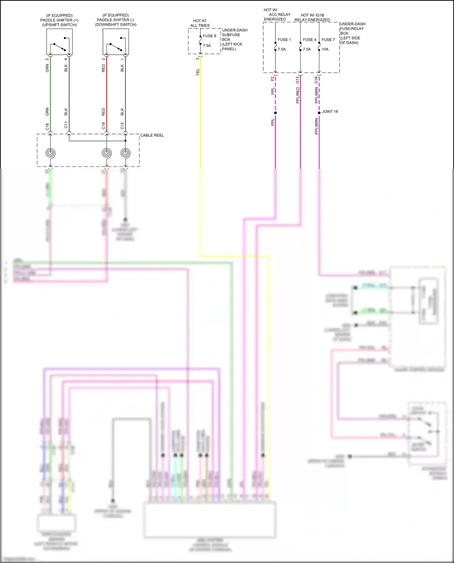 Wiring diagram under-dash subfuse box b for Honda Clarity II (2016-2021) (4 of 11)
