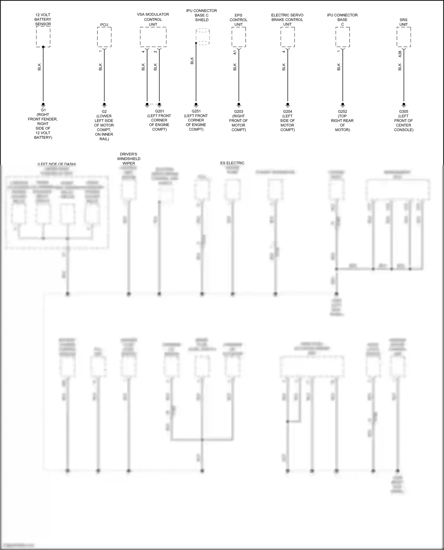 Wiring diagram vsa modulator control unit for Honda Clarity II (2016-2021) (14 of 14)