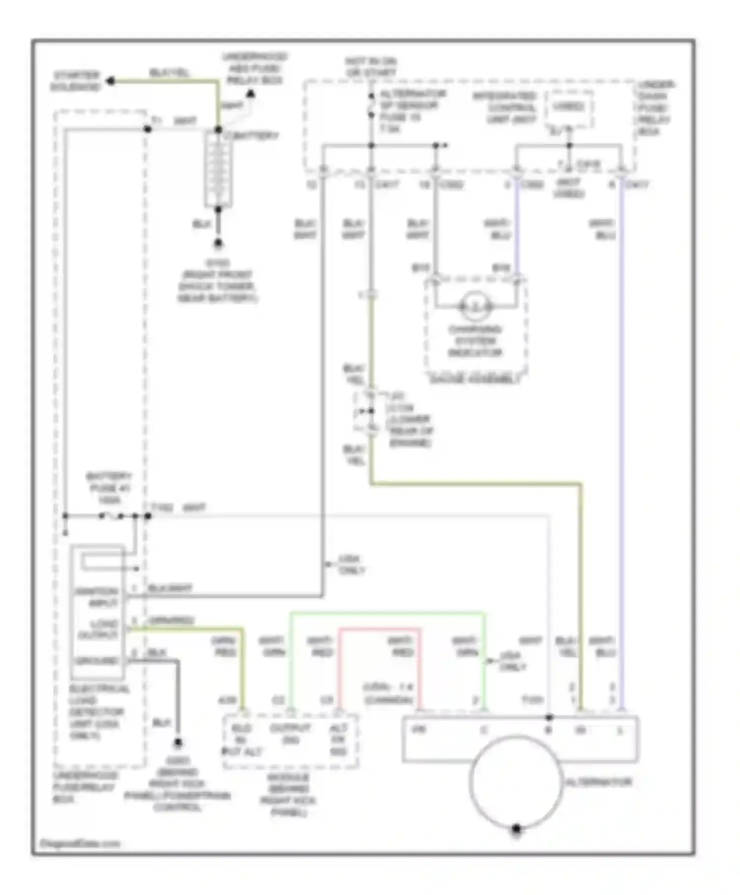 CR-V Honda I facelift (1999-2001): Charging circuit
