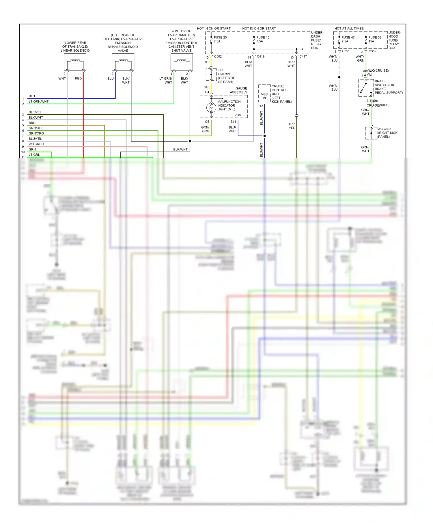 Wiring diagram blu for Honda CR-V I facelift (1999-2001) (9 of 27)