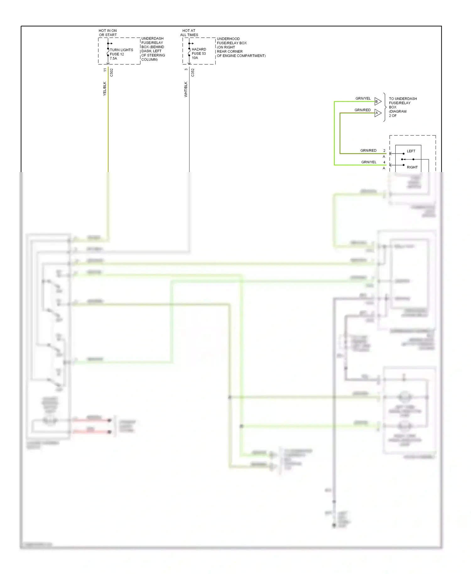 Wiring diagram combination light switch for Honda CR-V I facelift (1999-2001) (1 of 6)