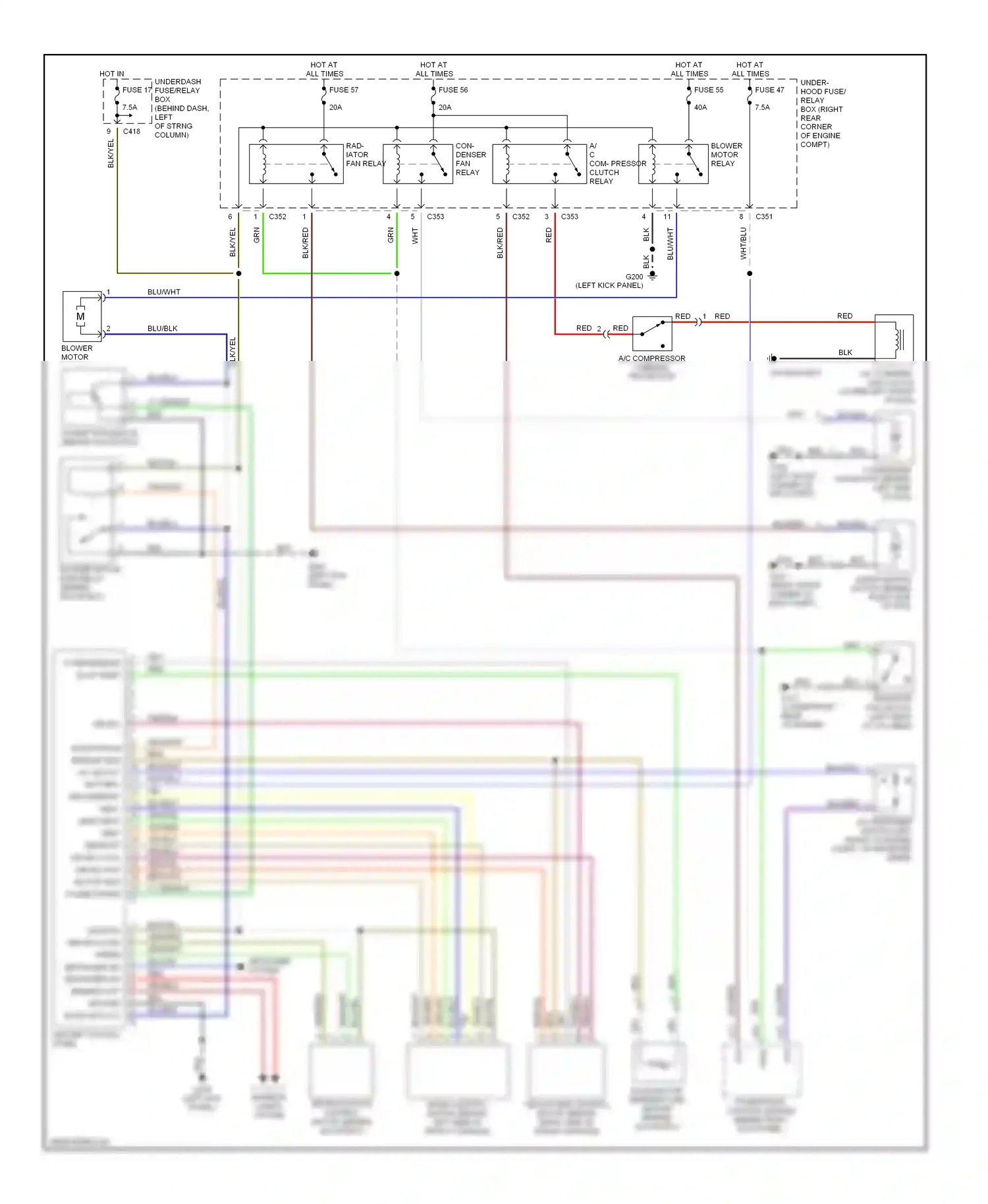 Wiring diagram defogger system for Honda CR-V I facelift (1999-2001) (1 of 1)