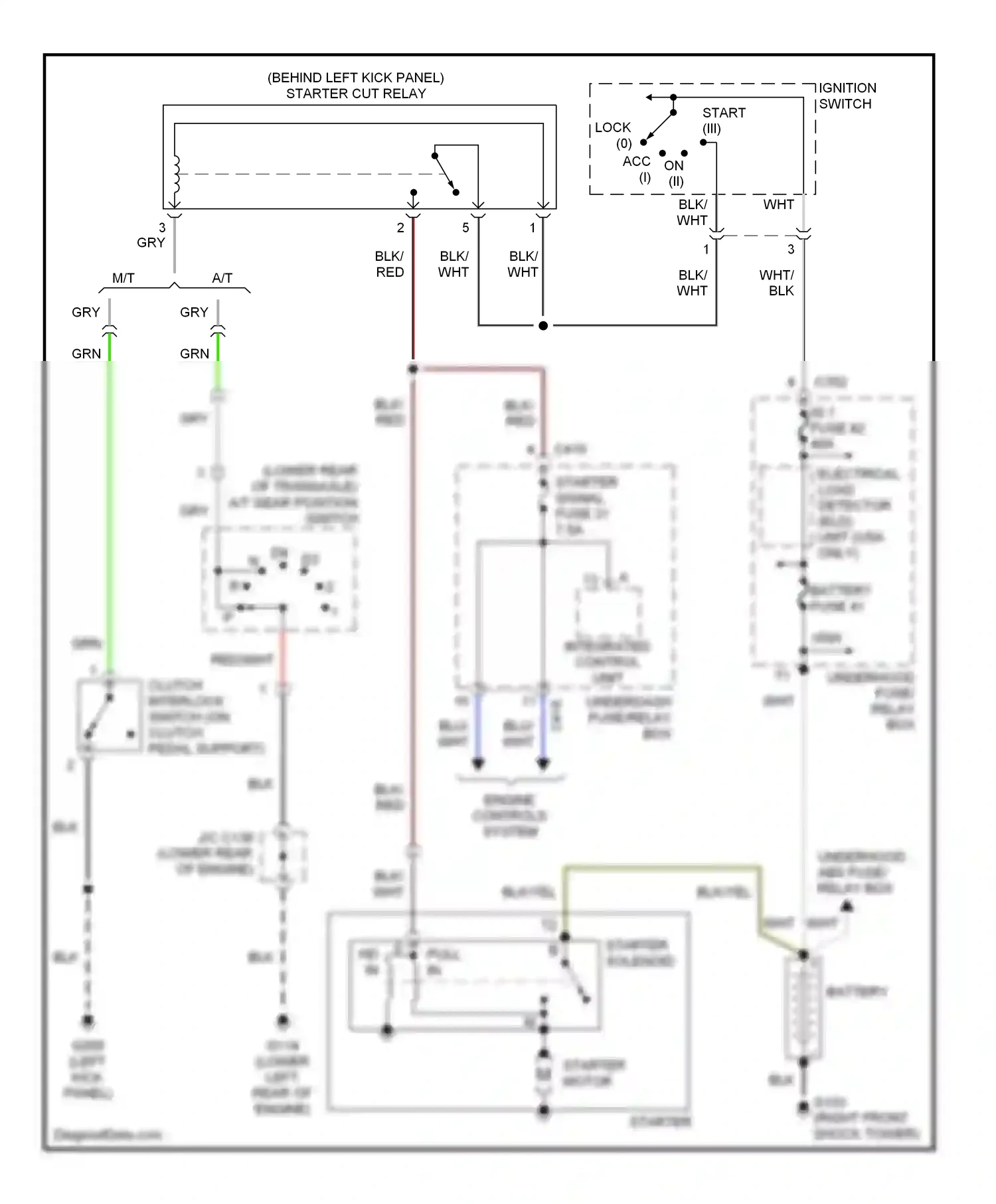 Wiring diagram integrated control unit for Honda CR-V I facelift (1999-2001) (9 of 12)