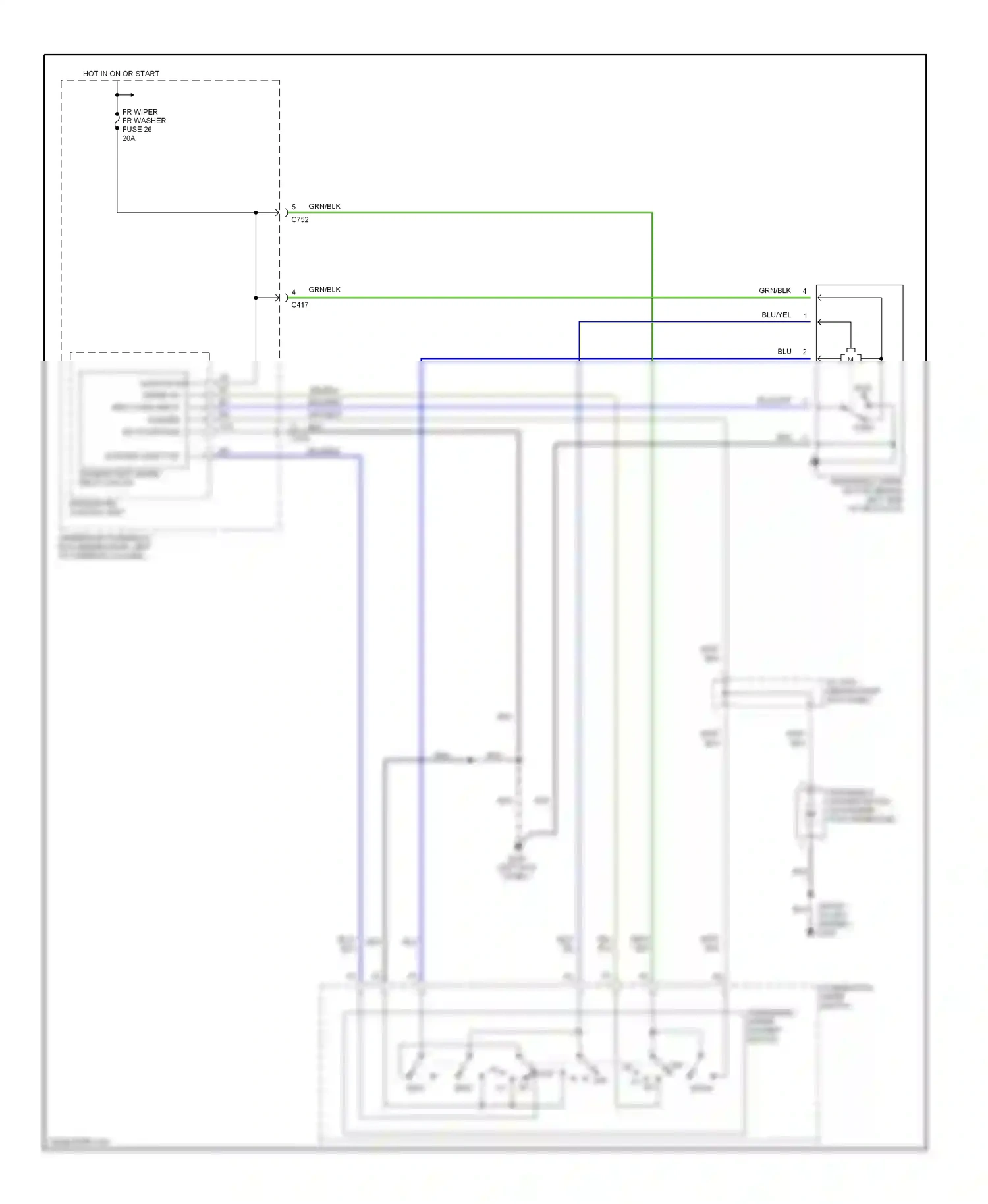 Wiring diagram integrated control unit for Honda CR-V I facelift (1999-2001) (11 of 12)