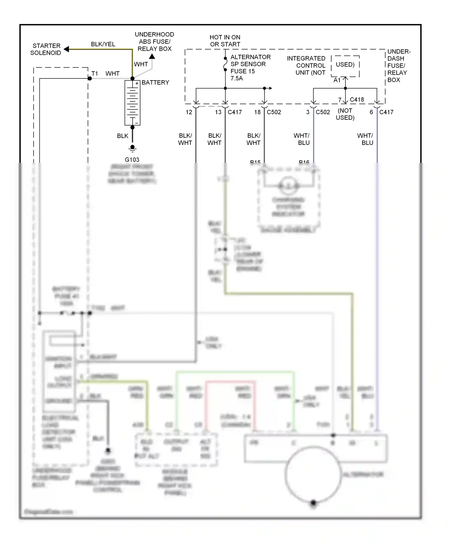 Wiring diagram load output for Honda CR-V I facelift (1999-2001) (1 of 1)