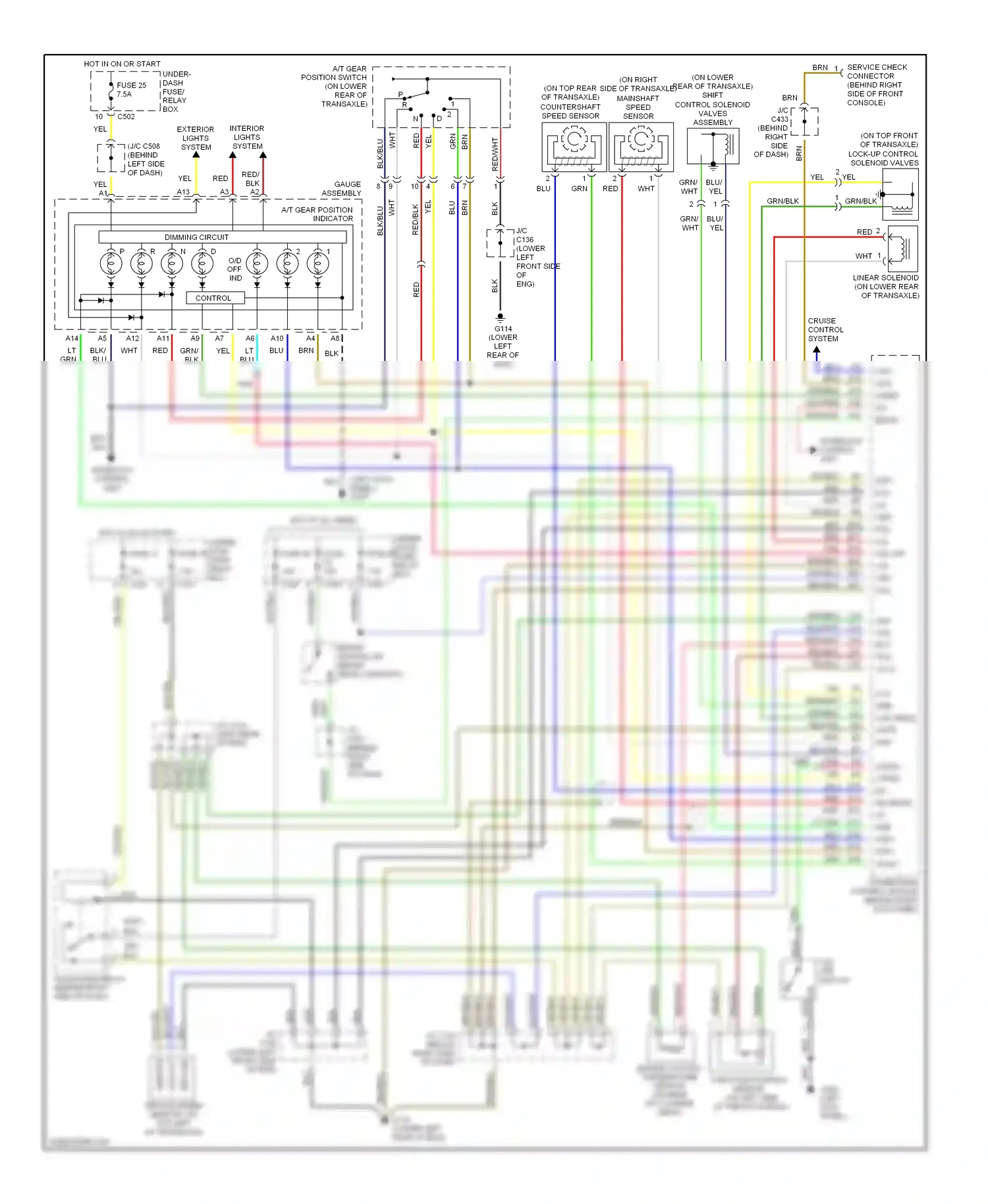 Wiring diagram ls+ for Honda CR-V I facelift (1999-2001) (1 of 2)