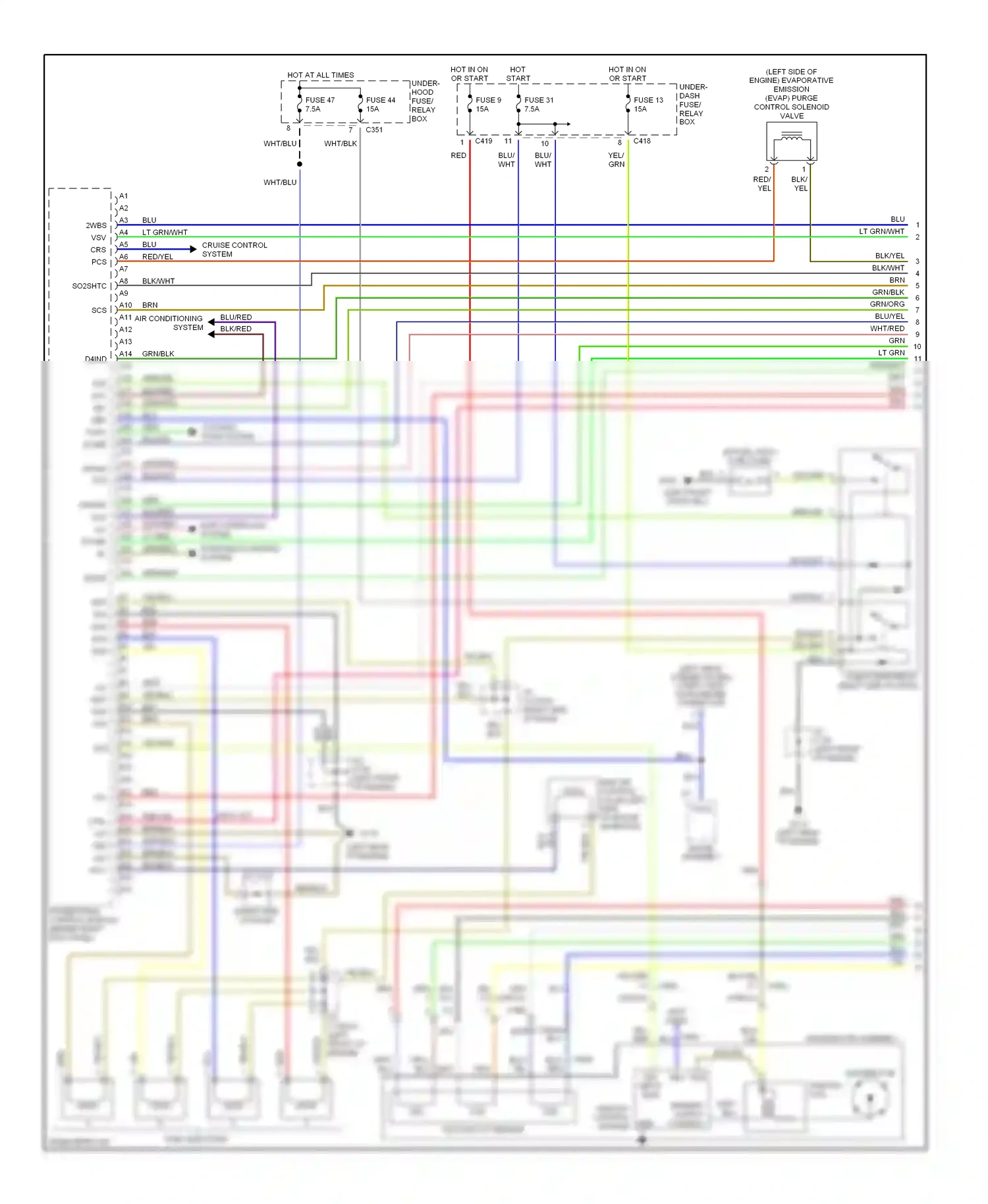 Wiring diagram starting/charging system for Honda CR-V I facelift (1999-2001) (1 of 1)