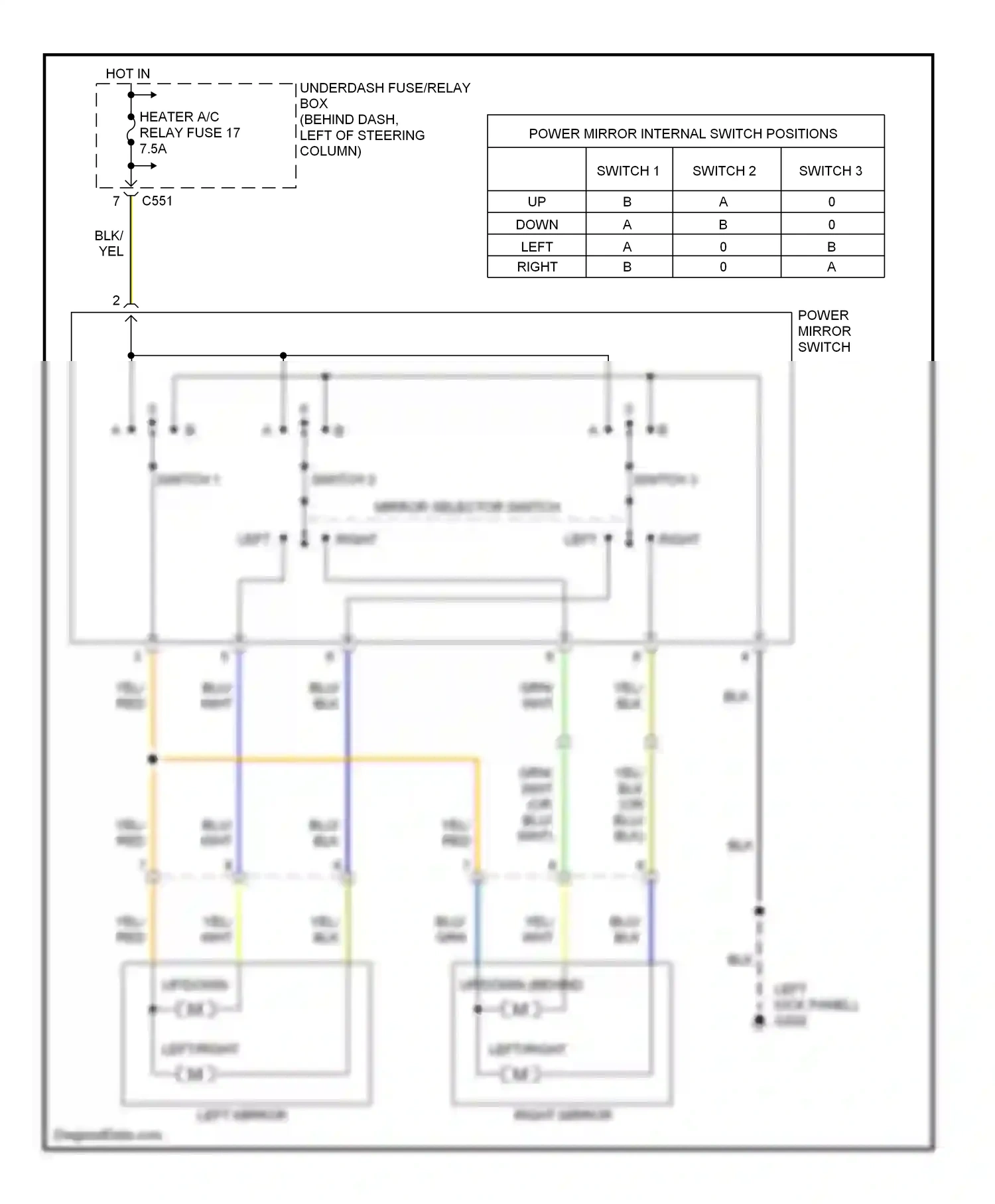 Wiring diagram switch 1 switch 2 for Honda CR-V I facelift (1999-2001) (1 of 1)