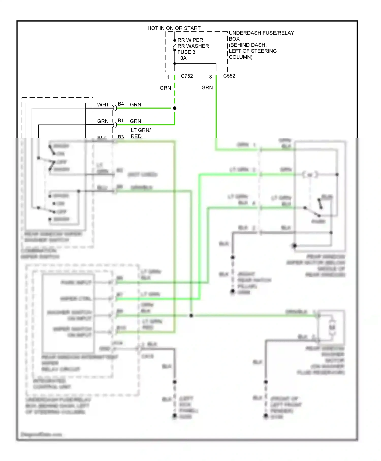 Wiring diagram wiper ctrl for Honda CR-V I facelift (1999-2001) (1 of 1)