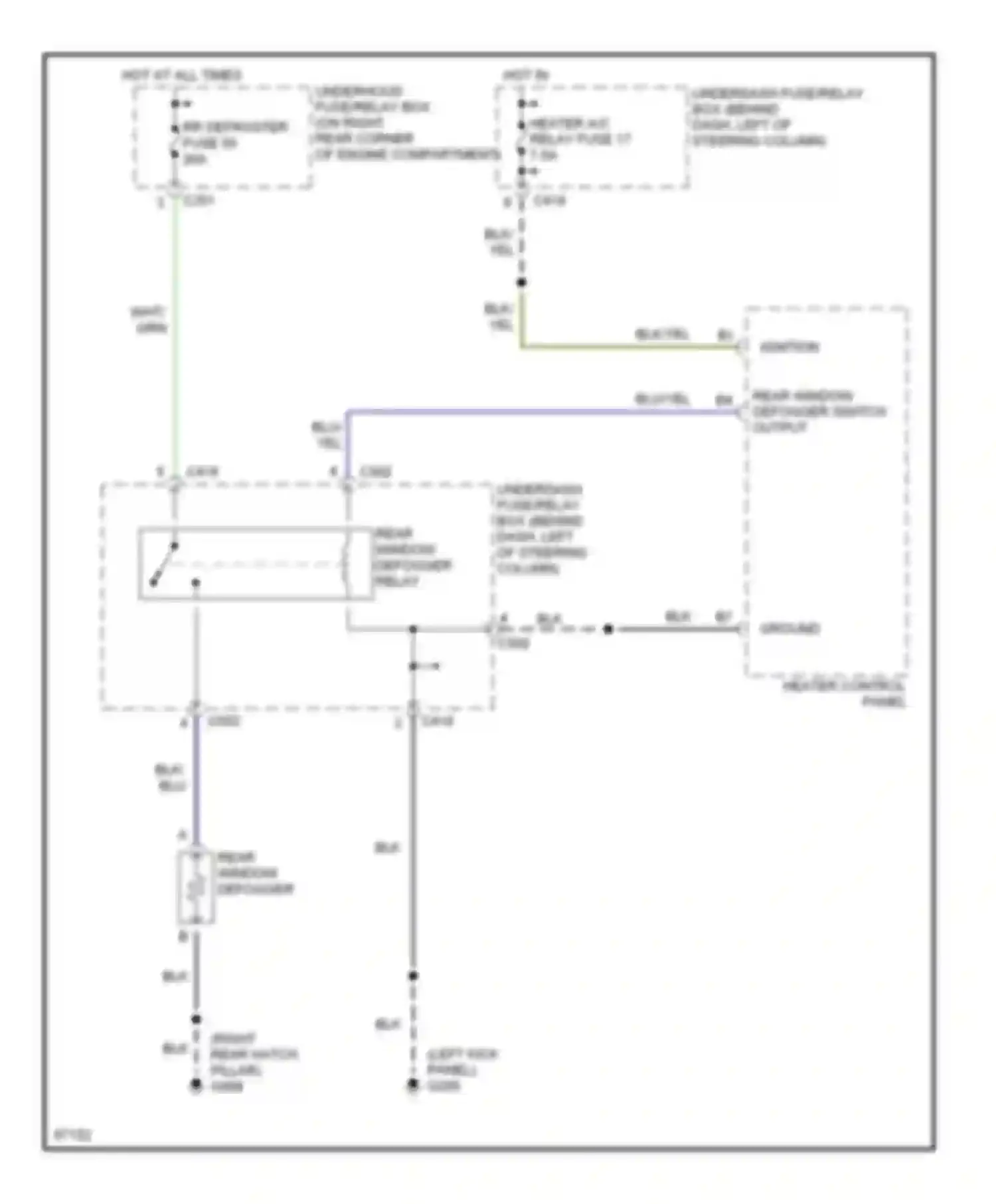 CR-V Honda I (1995-1999): Defogger circuit