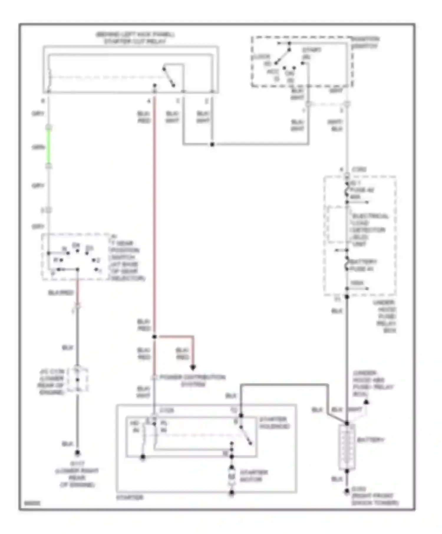 CR-V Honda I (1995-1999): Starting circuit, without anti-theft