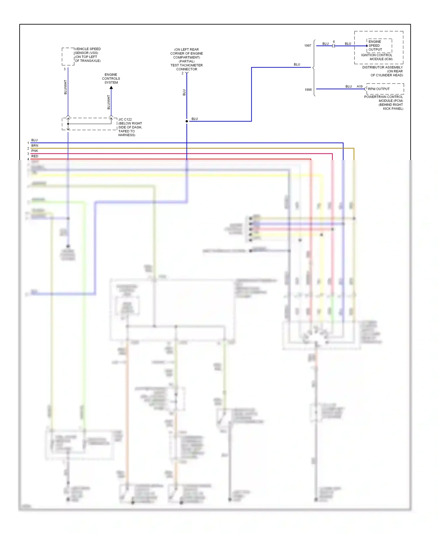 Wiring diagram engine speed output for Honda CR-V I (1995-1999) (1 of 1)