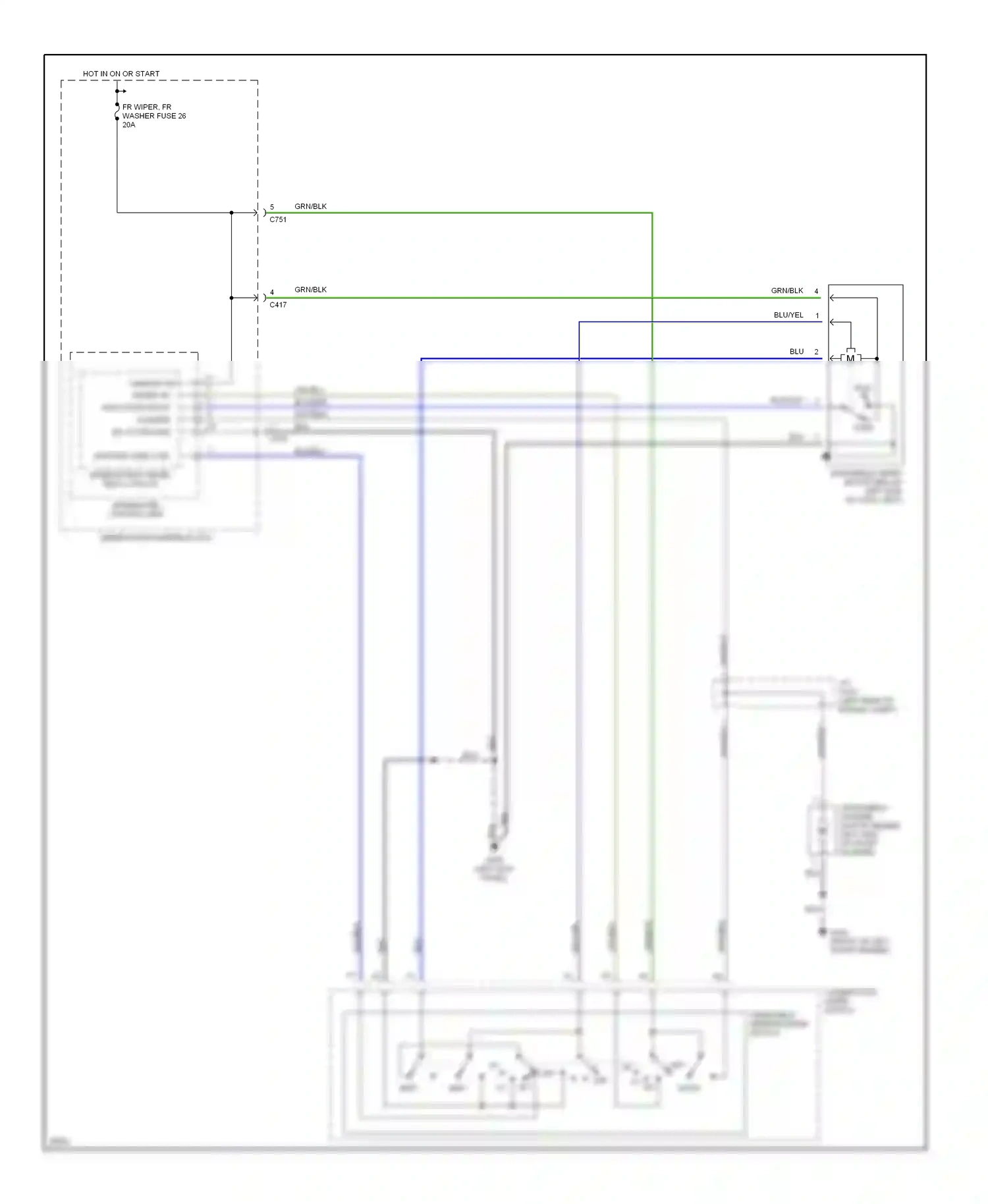 Wiring diagram integrated control unit for Honda CR-V I (1995-1999) (3 of 9)
