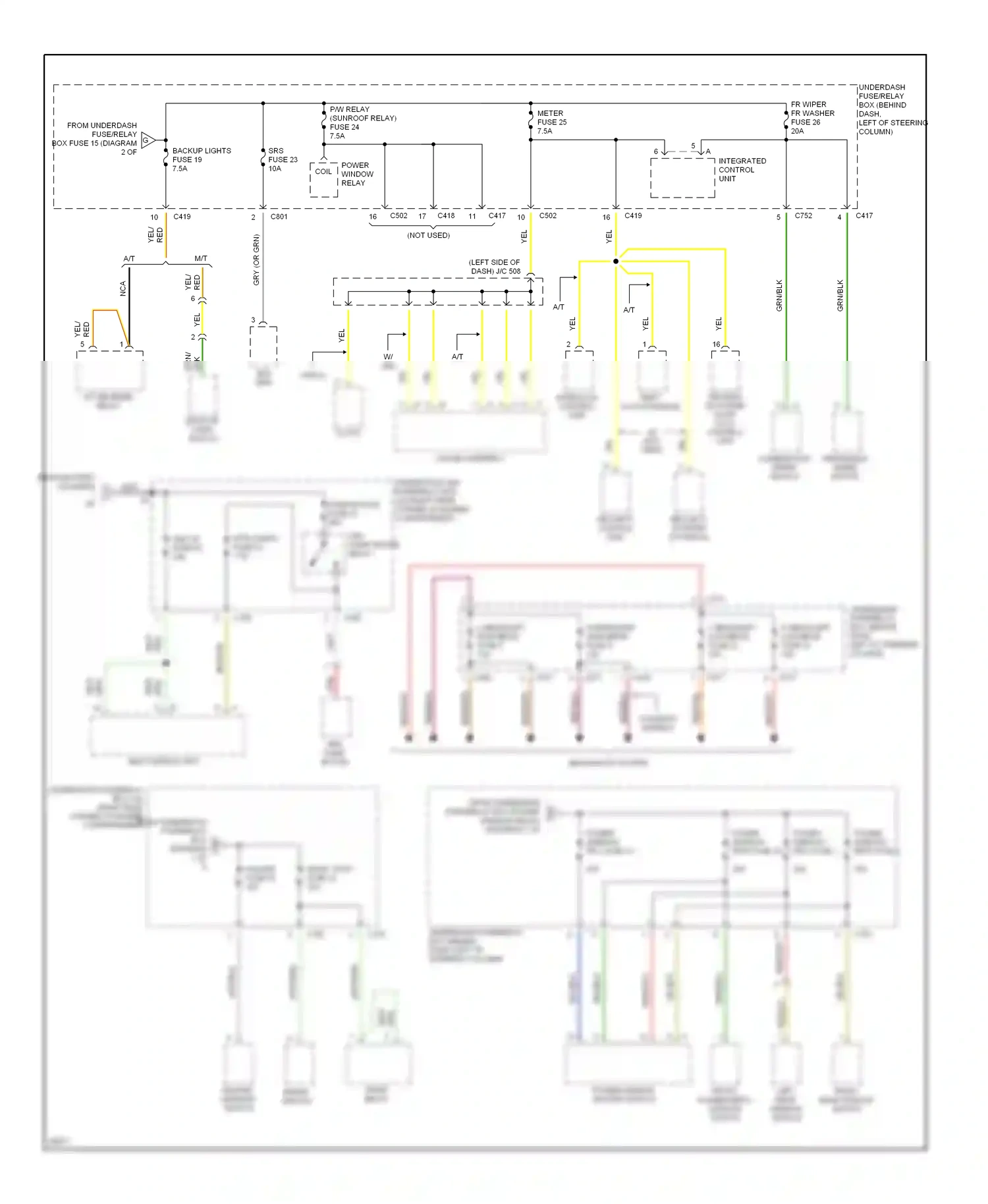Wiring diagram integrated control unit for Honda CR-V I (1995-1999) (8 of 9)
