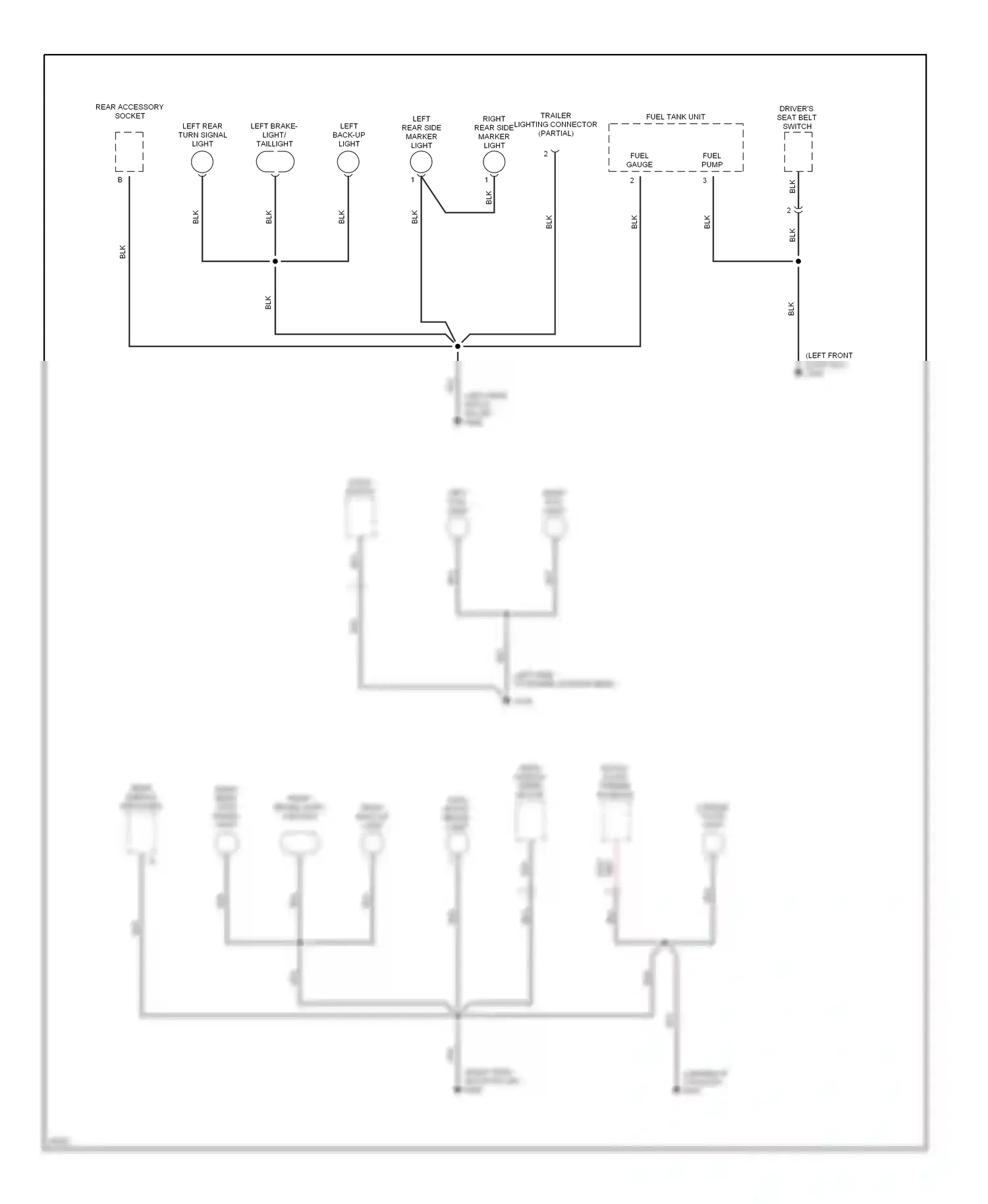 Wiring diagram rear accessory socket for Honda CR-V I (1995-1999) (1 of 2)