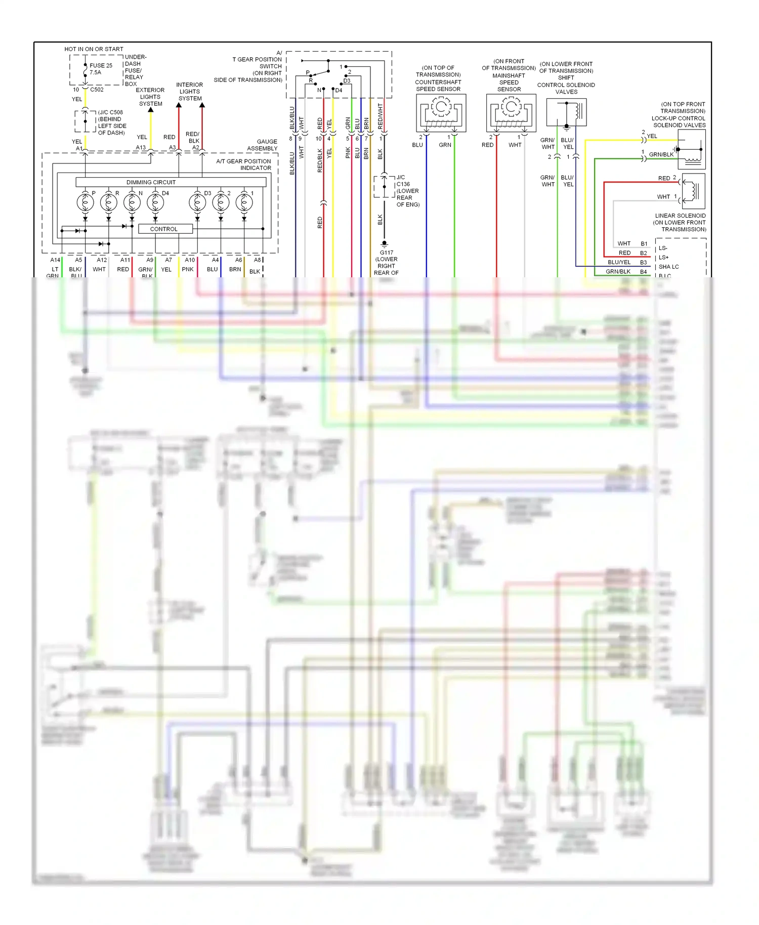 Wiring diagram throttle position sensor for Honda CR-V I (1995-1999) (1 of 3)