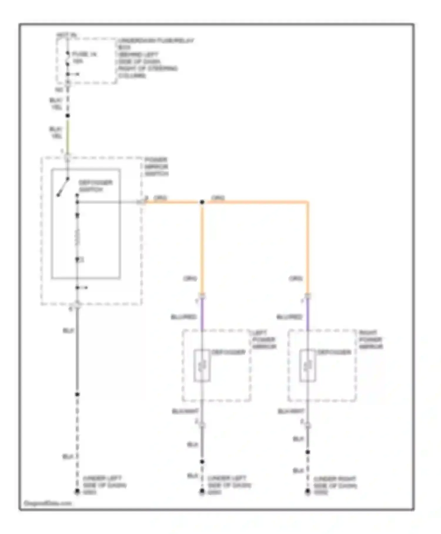 CR-V Honda II facelift (2004-2006): Heated mirrors circuit