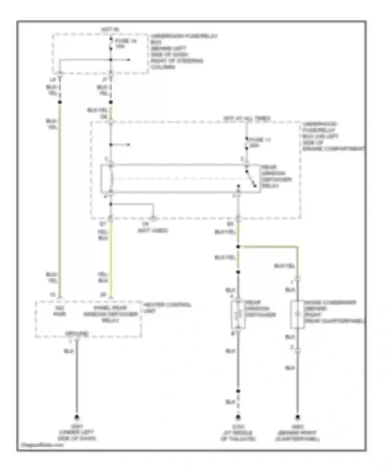 CR-V Honda II facelift (2004-2006): Rear defogger circuit