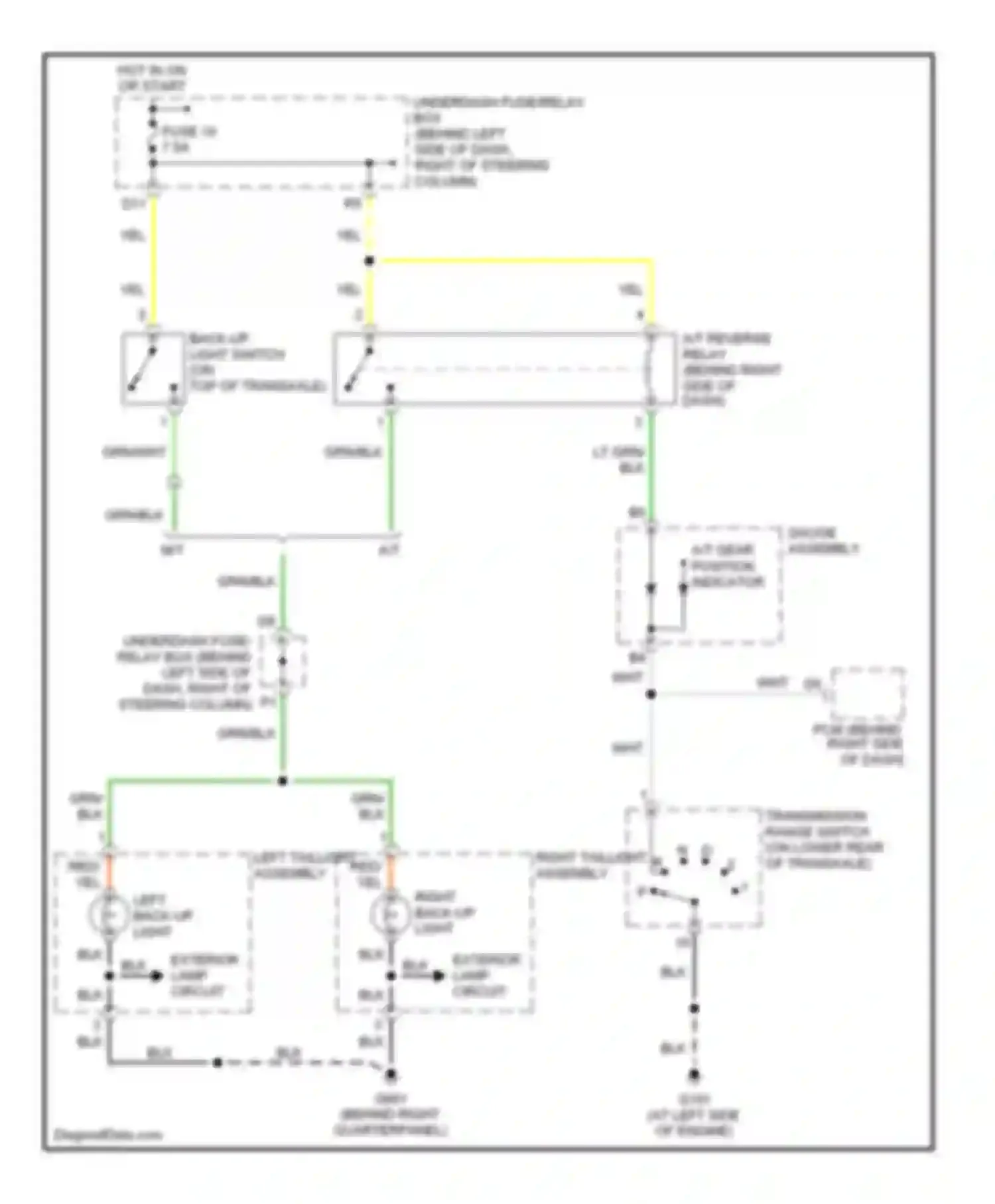 CR-V Honda II facelift (2004-2006): Back-up lamps circuit