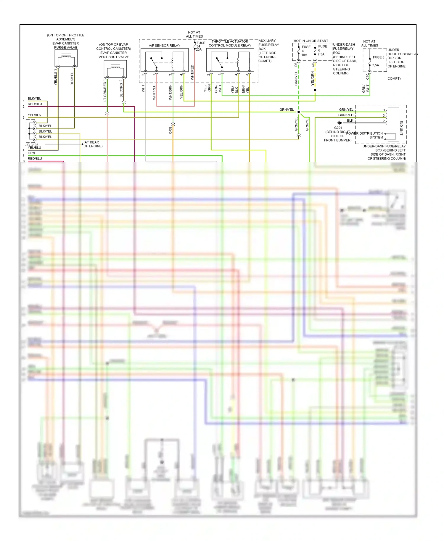 Wiring diagram a/f sensor relay for Honda CR-V II facelift (2004-2006) (2 of 2)