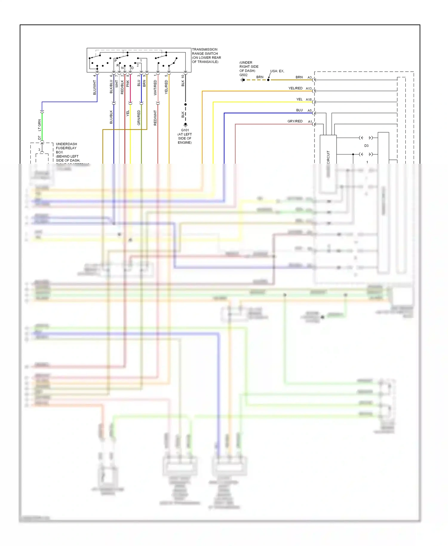 Wiring diagram atf temperature sensor for Honda CR-V II facelift (2004-2006) (1 of 2)