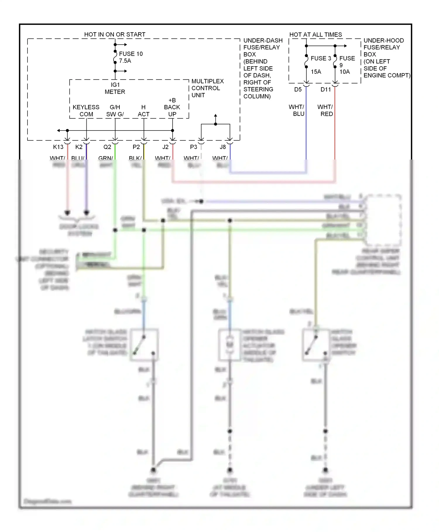 Wiring diagram +b back up for Honda CR-V II facelift (2004-2006) (2 of 5)